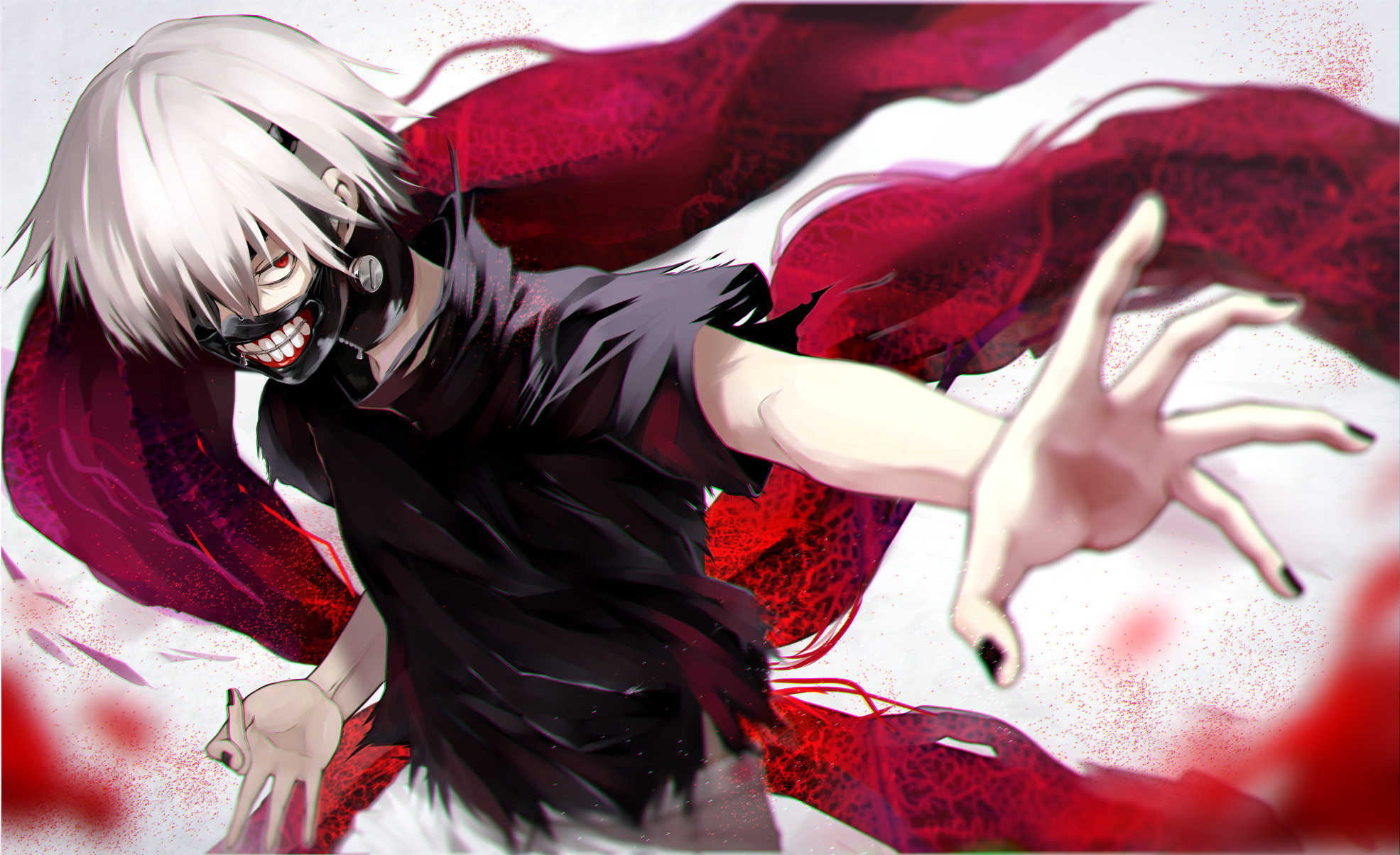 Ken Kaneki, Tokyo Ghoul, Kagune, Maschera, Anime, Full HD, wallpaper per computer