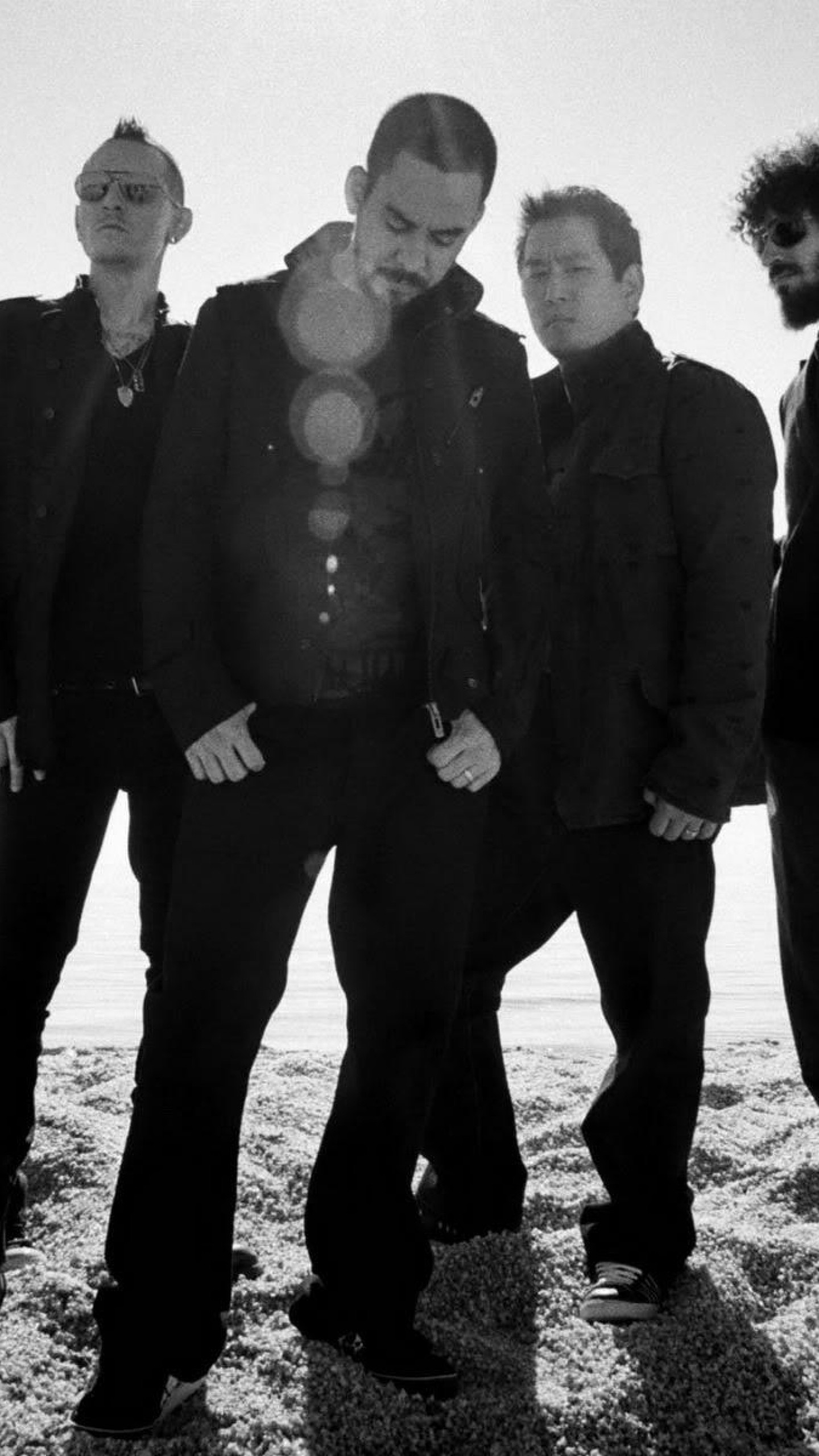 Linkin Park, Chester Bennington, Bianco e nero, Foto di gruppo, sfondo per iPhone e Android