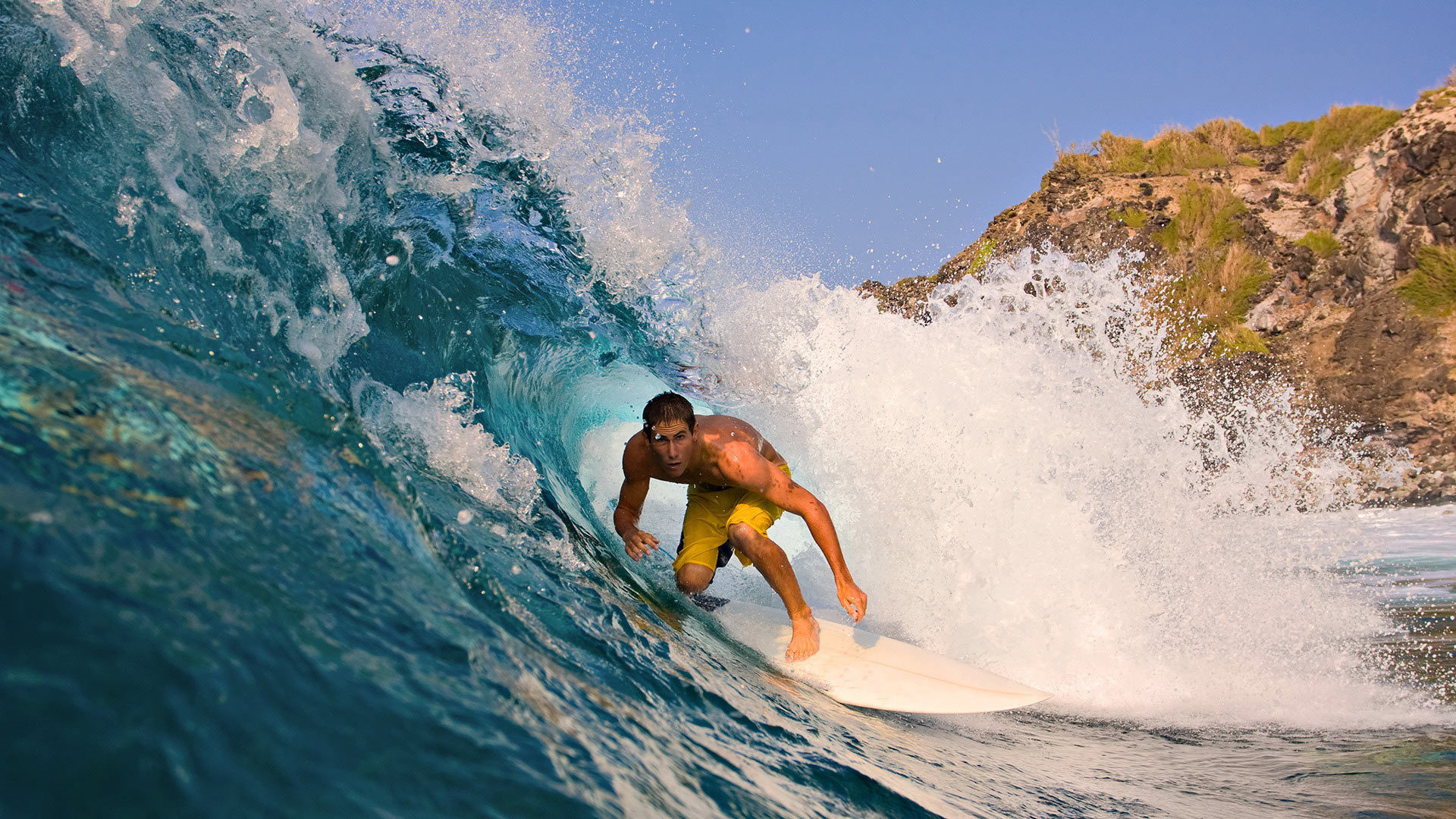 Surf, Surfista, Onda, Tubo, 16:9 Full HD, sfondo widescreen