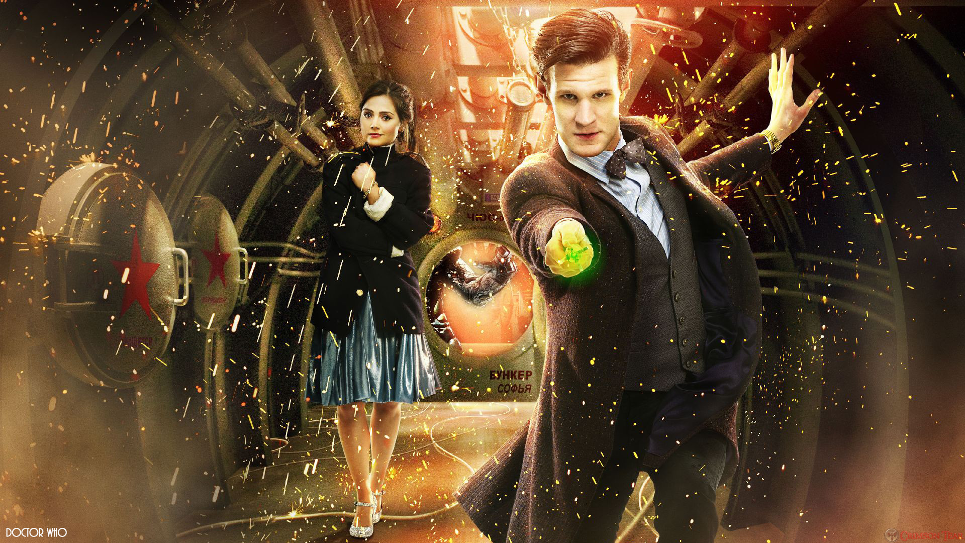 Undicesimo Dottore, Matt Smith, Clara Oswald, Jenna Coleman, Doctor Who, Cacciavite sonico, sfondo Full HD