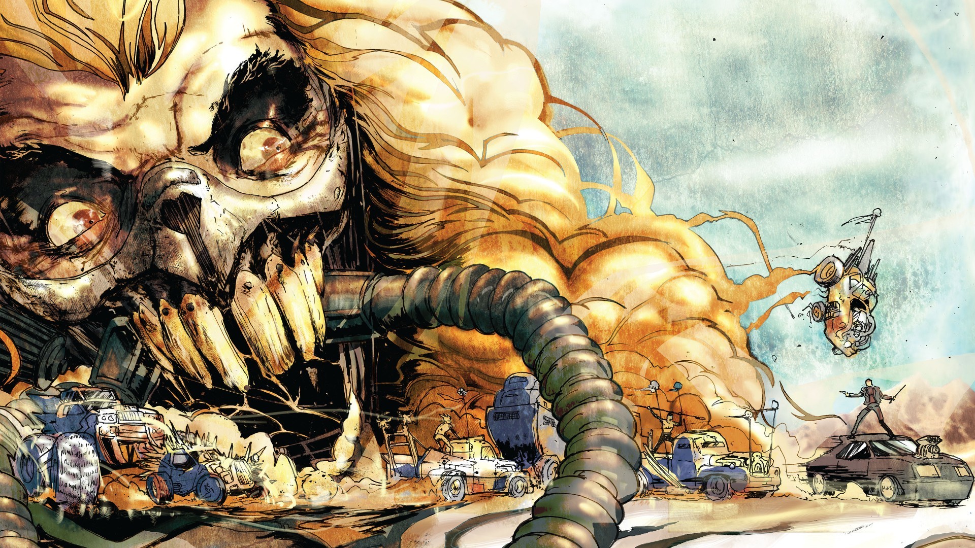 Mad Max: Fury Road, Immortan Joe, Fumetto, Illustrazione, Full HD, wallpaper desktop