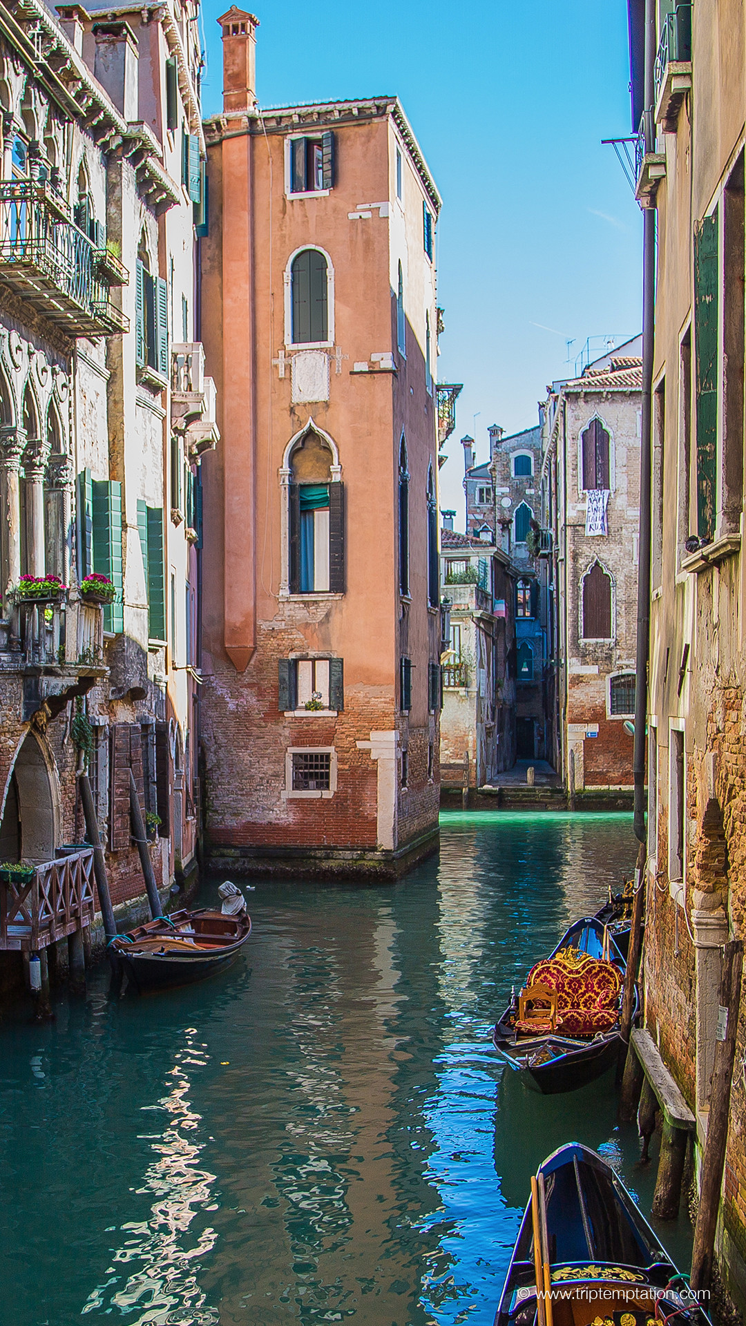 Venezia, Canale stretto, Gondole, Verticale, Full HD, schermata di blocco del cellulare