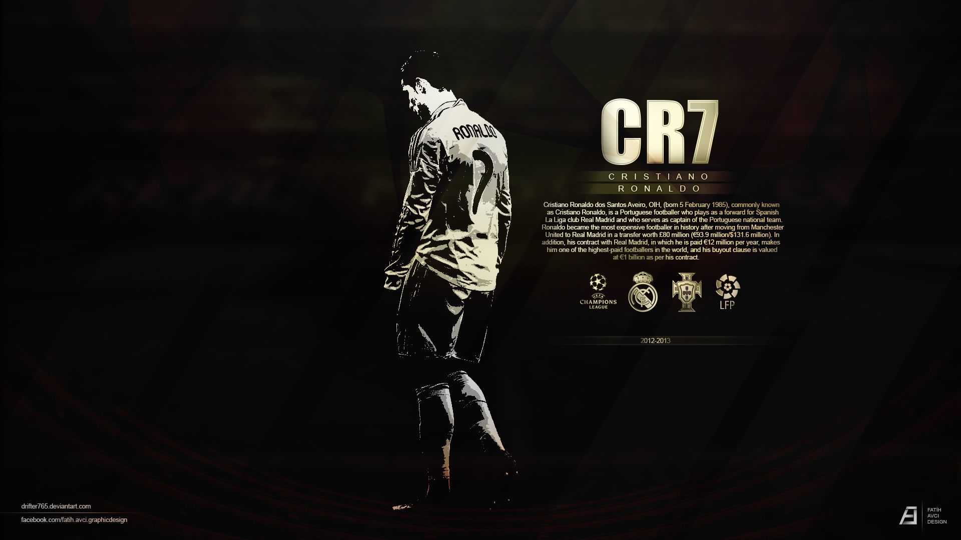 Cristiano Ronaldo, CR7, Real Madrid, Trofei, Full HD, sfondo per portatile