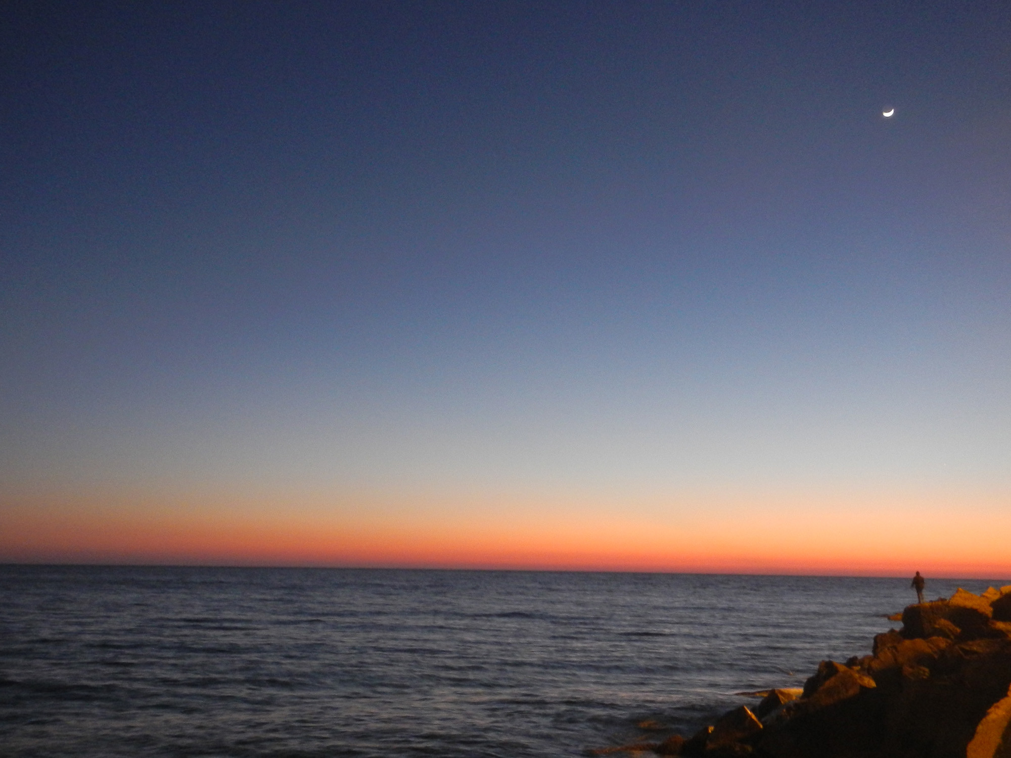 Crepuscolo, Mare, Orizzonte, Silhouette, Full HD, schermata di blocco iPad