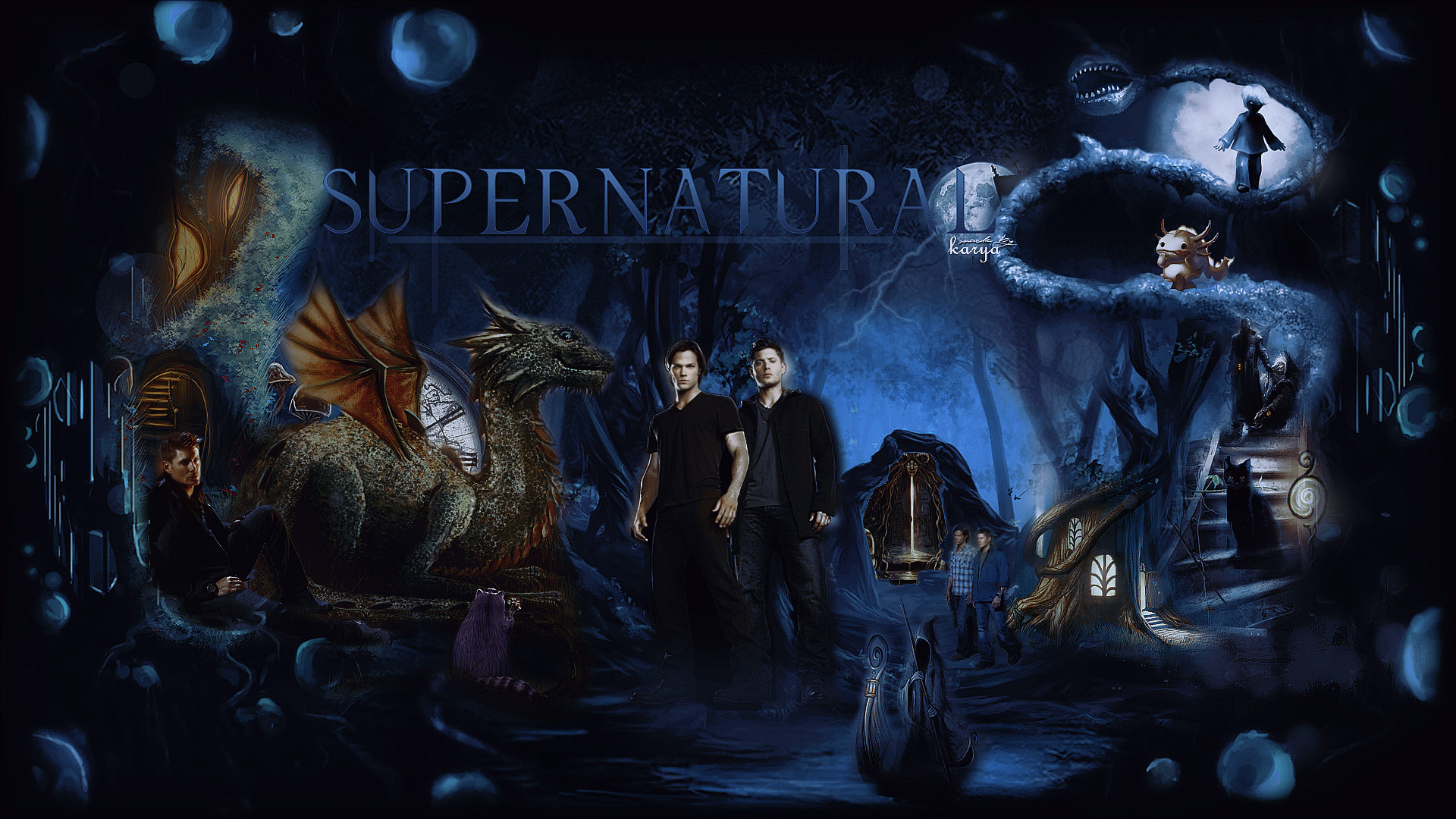 Supernatural, Sam Winchester, Dean Winchester, Creature, Arte digitale, sfondo 1920x1080 per PC