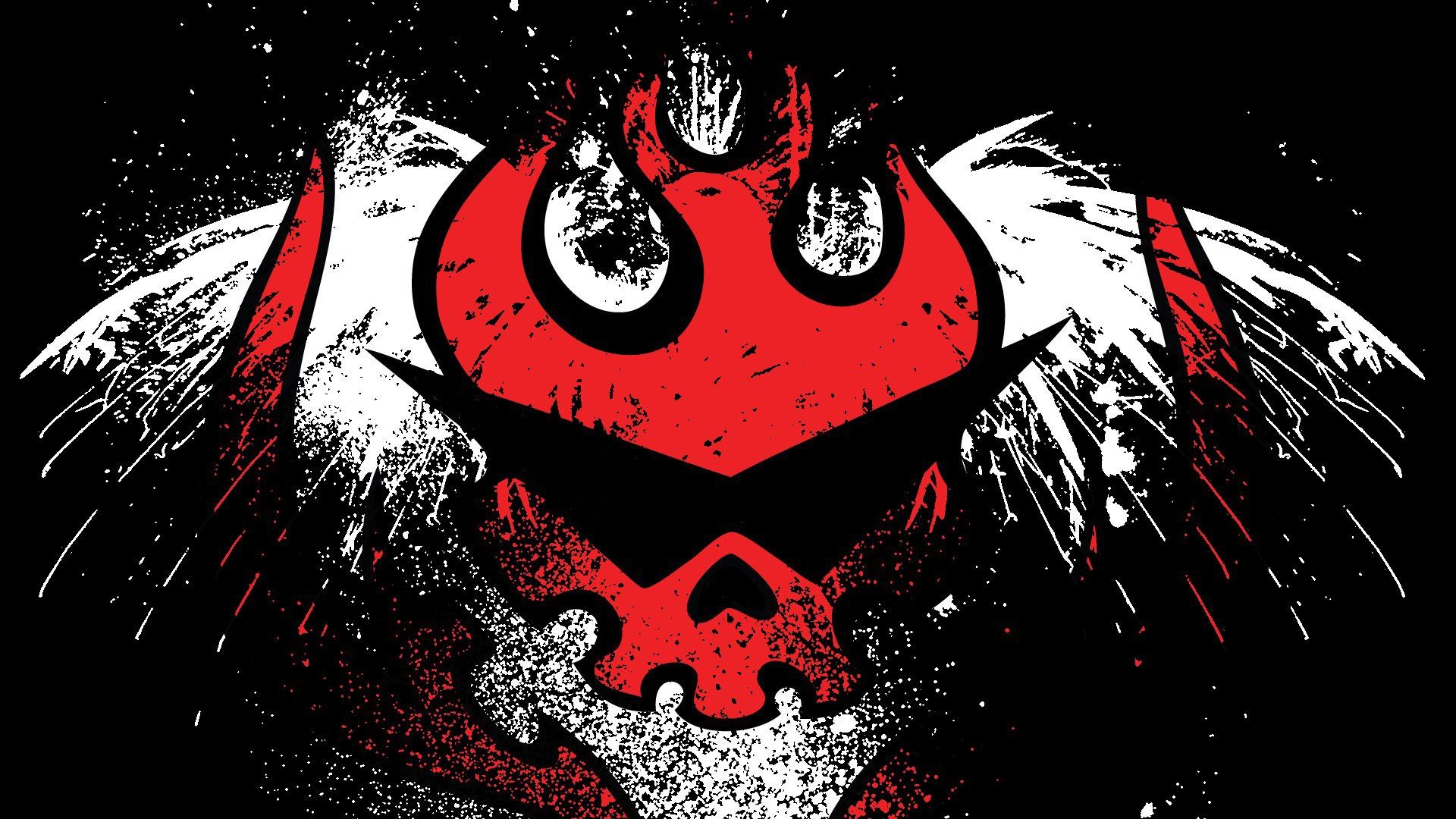 Simbolo Team Gurren, Gurren Lagann, Teschio, Rosso, 16:9 Full HD, sfondo widescreen