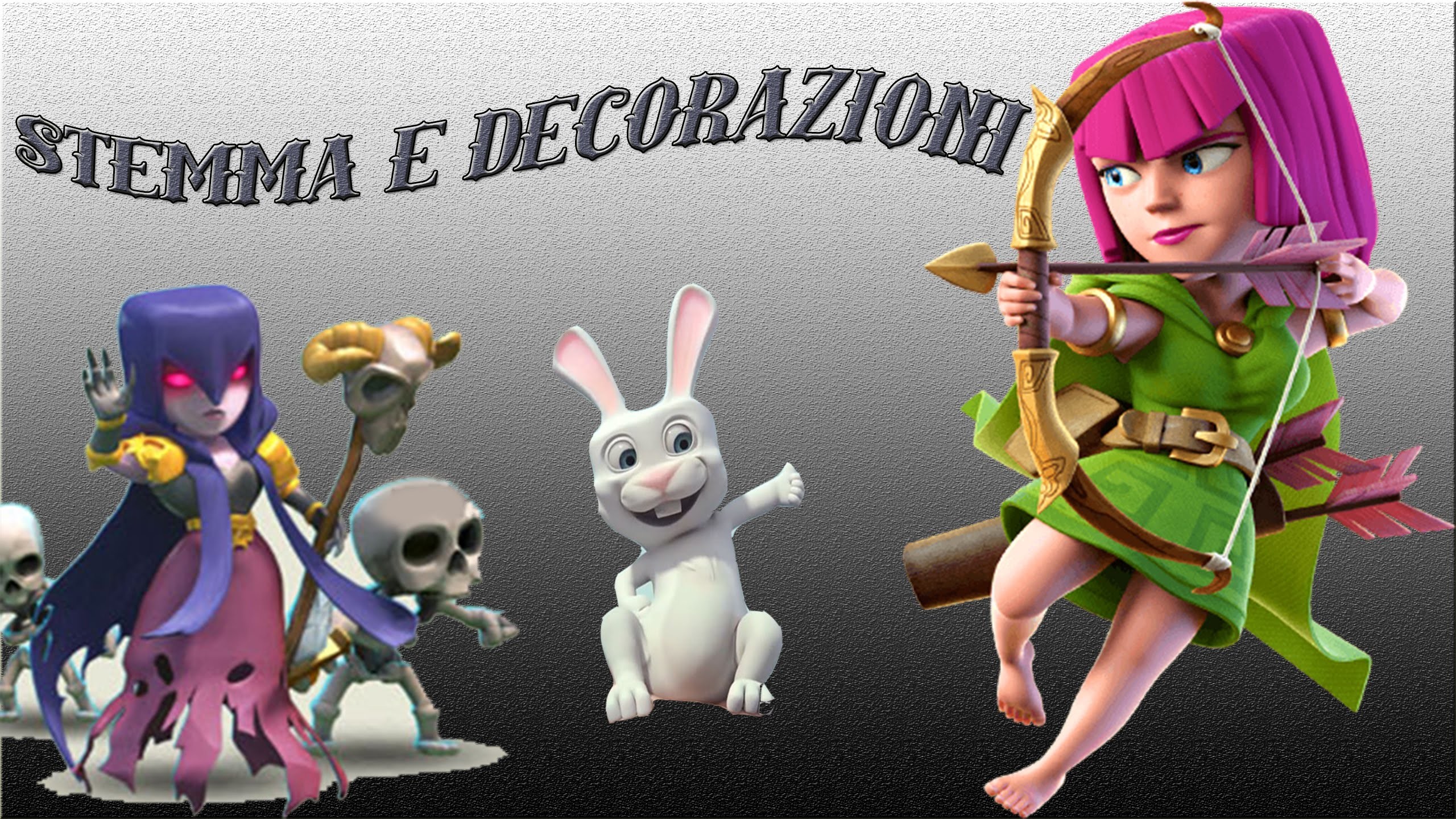 Arciera, Strega, Scheletri, Coniglio, Clash of Clans, 16:9 2K, sfondo widescreen