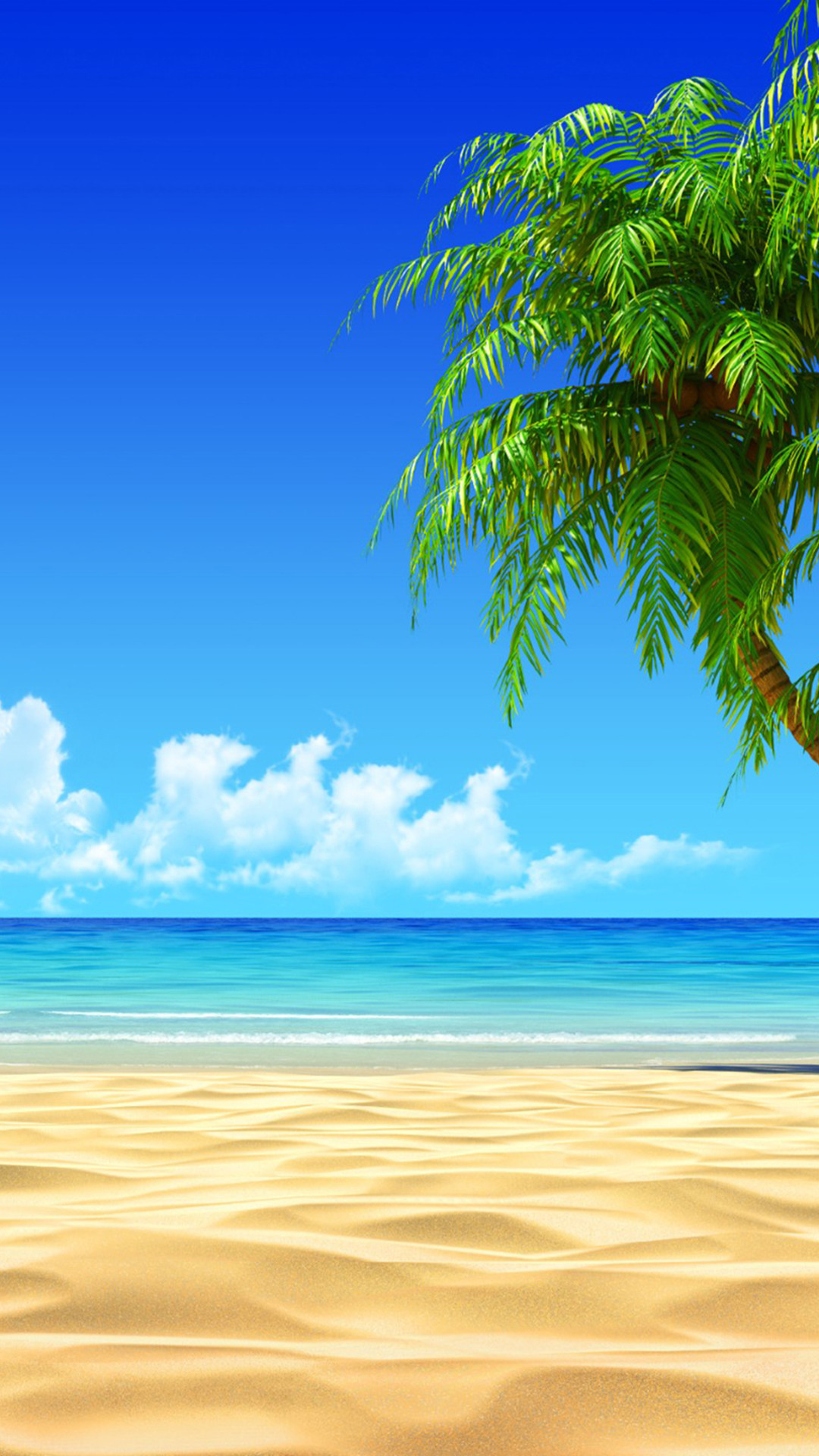 Spiaggia tropicale, Palme, Mare, Sabbia, schermata di blocco iPhone 6