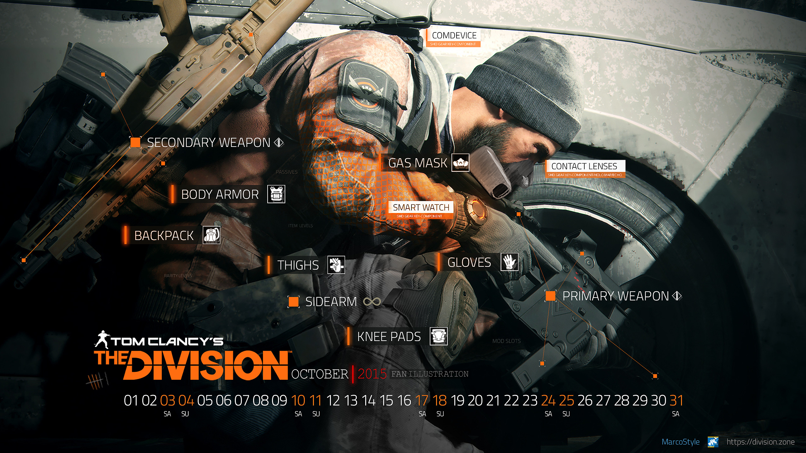 Tom Clancy's The Division, Equipaggiamento, Calendario, Logo, 2K, wallpaper per PC