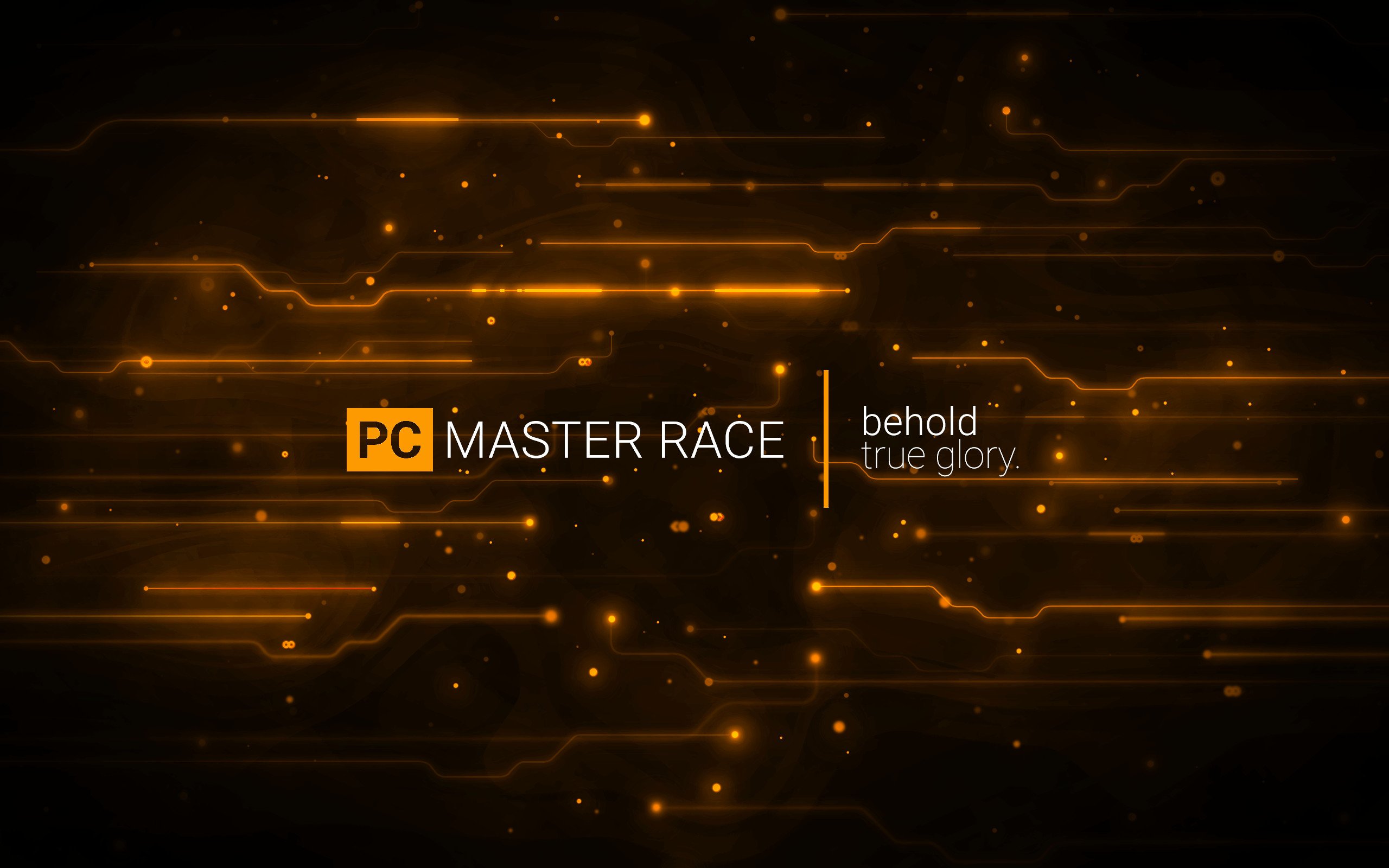 PC Master Race, Circuito, Arancione, Scritta, 2K 1600p, sfondo desktop