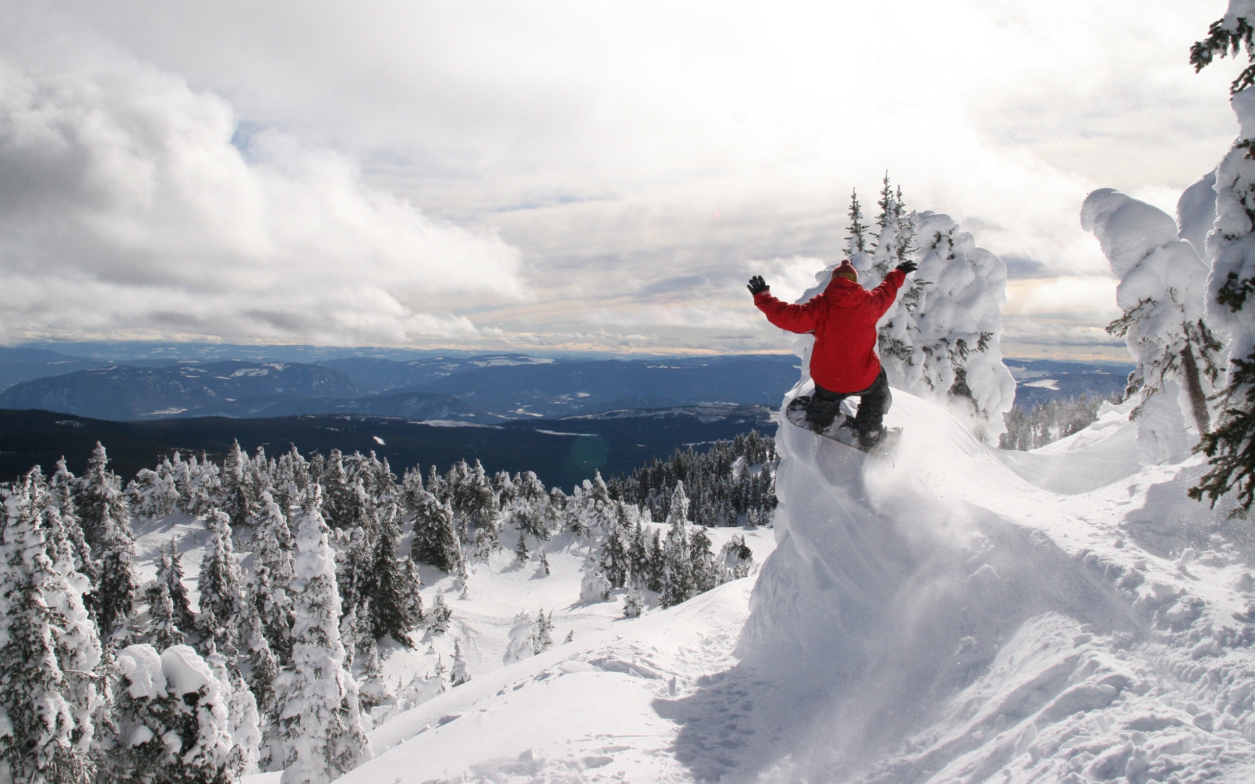 Snowboard, Neve, Bosco innevato, Salto, 2K, sfondo Windows 11
