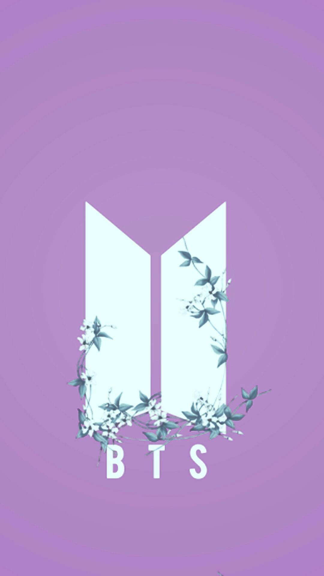 BTS, Logo BTS, Fiori, Viola, sfondo per iPhone e Android