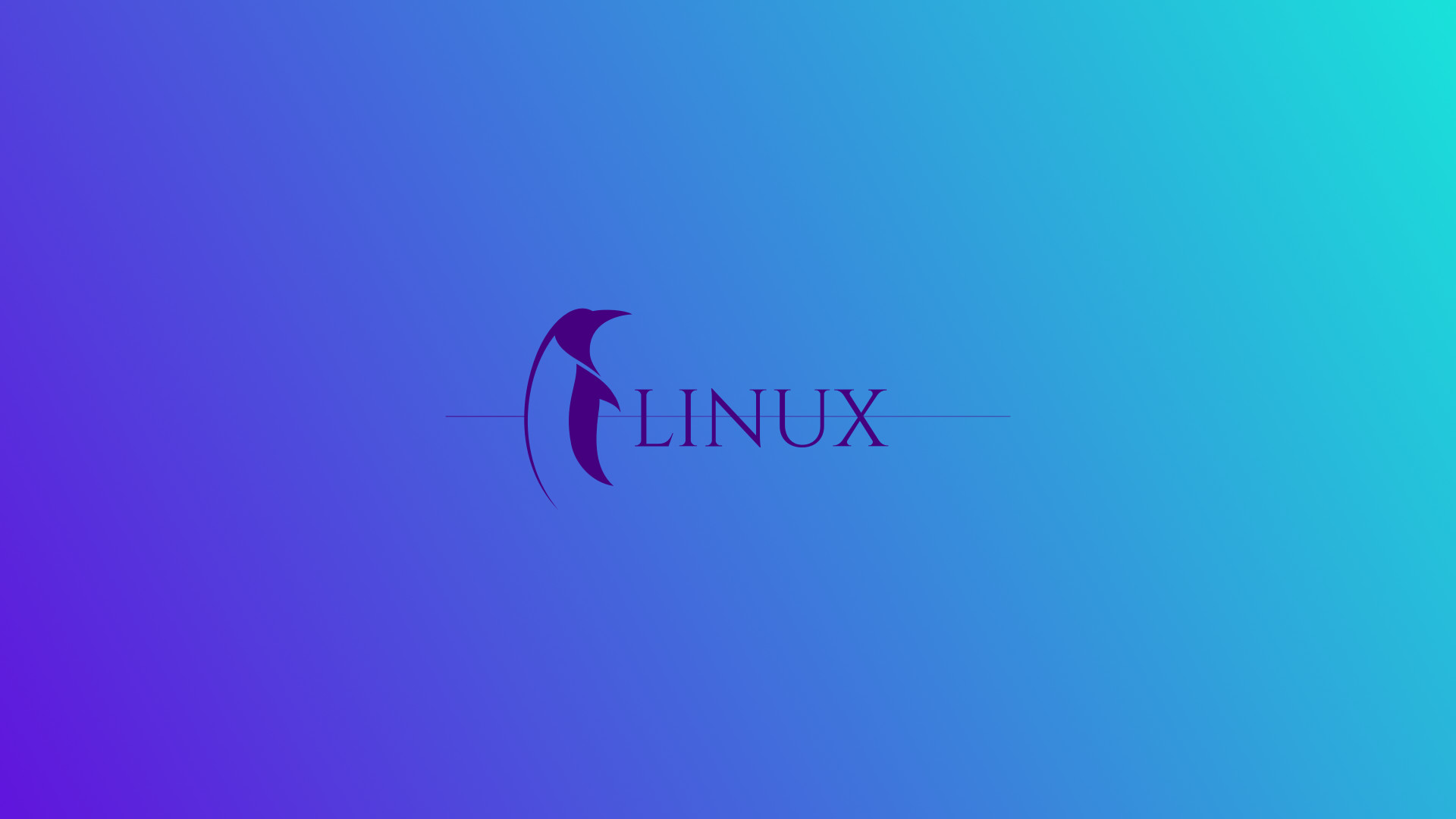 Linux, Tux, Logo, Sfumatura viola, Full HD, sfondo per portatile