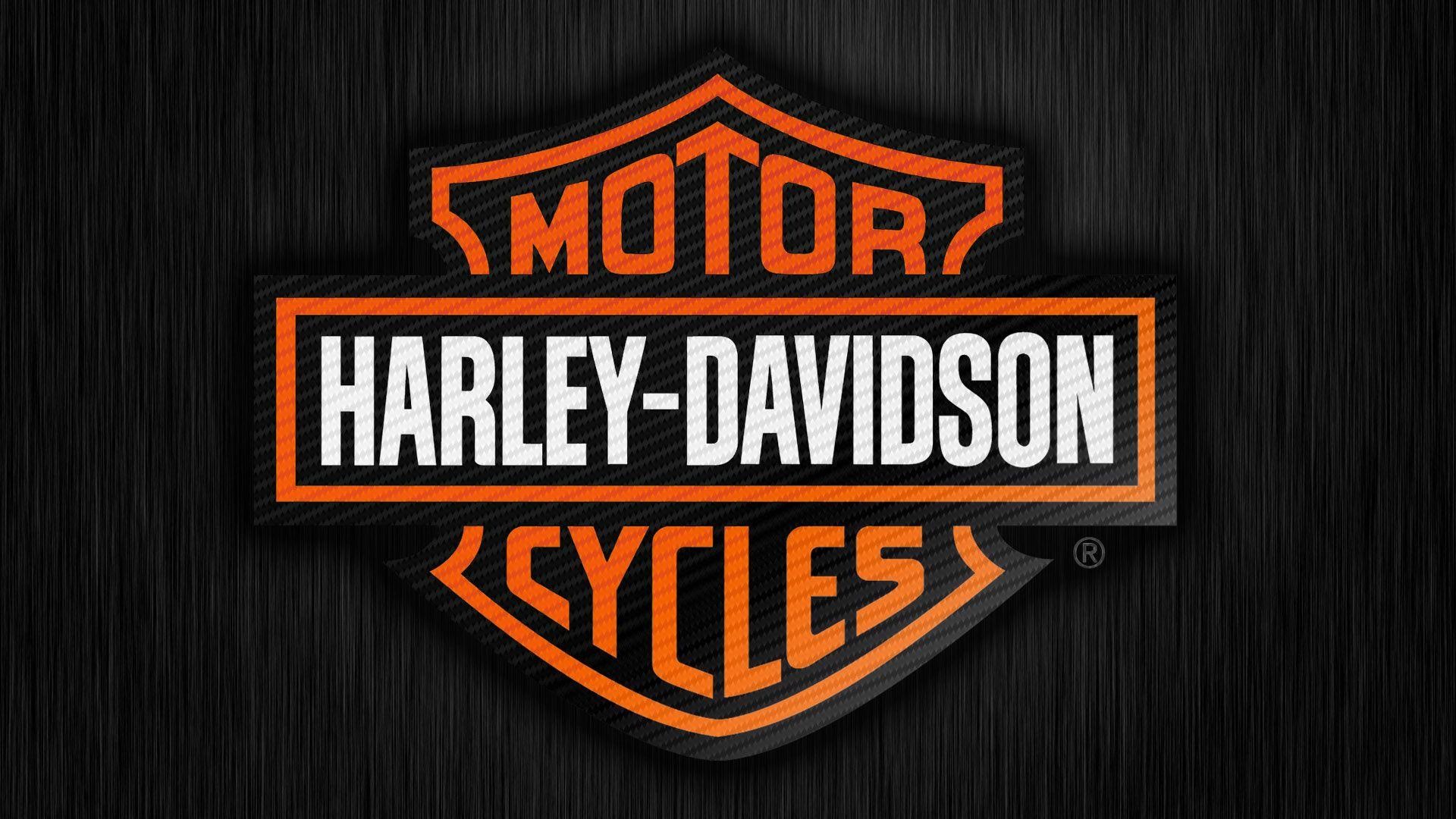 Harley-Davidson, Logo Bar & Shield, Motor Cycles, Arancione, Sfondo nero, wallpaper 1920x1080