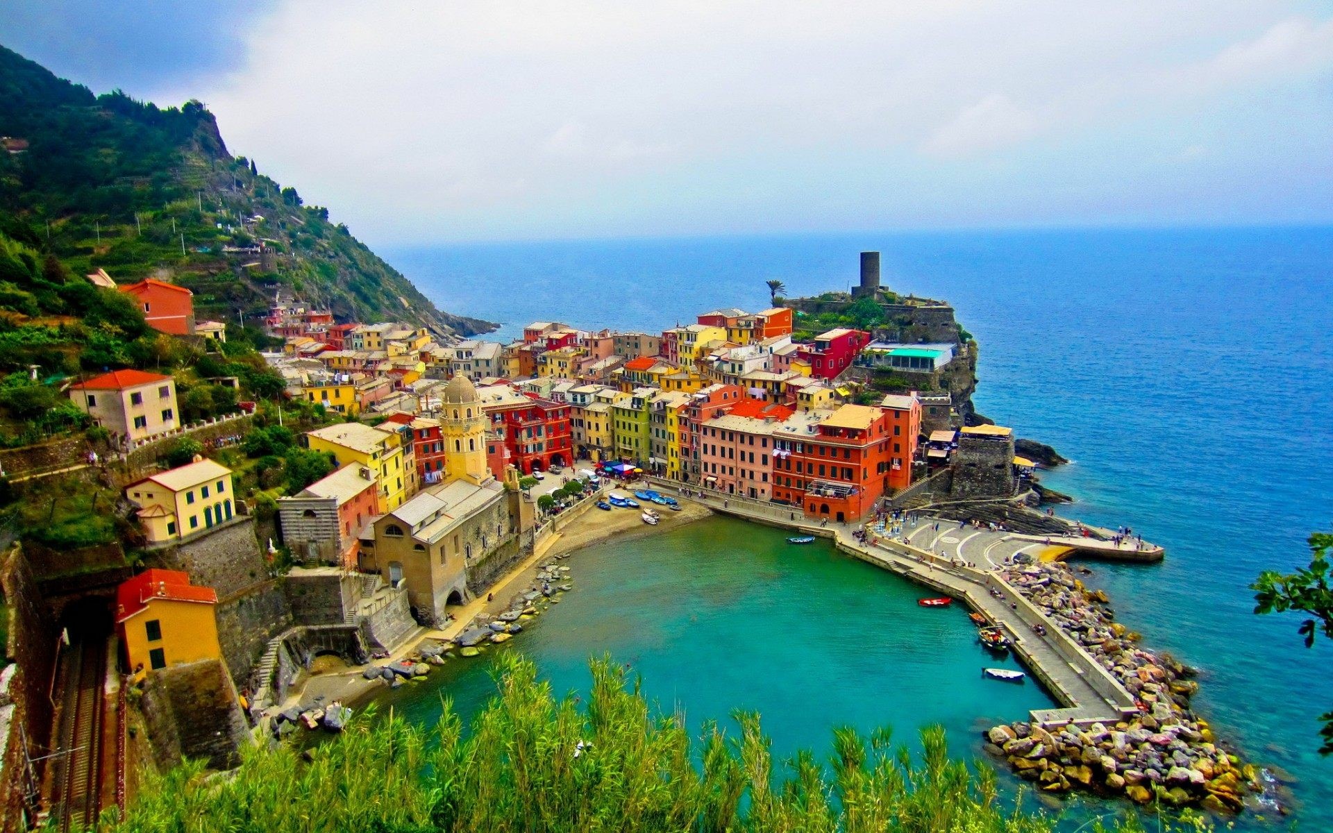 Vernazza, Cinque Terre, Liguria, Italia, Mare, 1920x1200, sfondo MacBook Pro