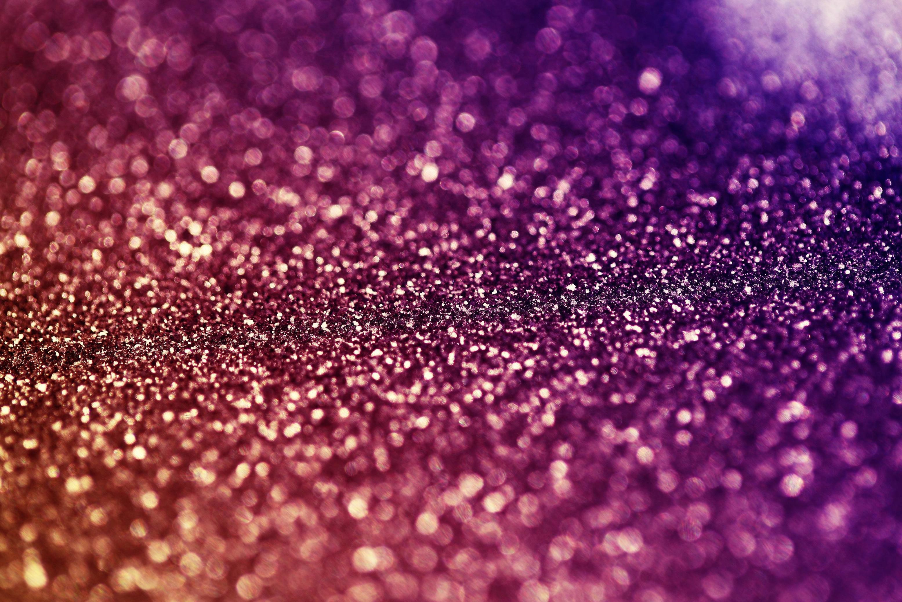 Glitter, Bokeh, Viola, Oro, 2K, wallpaper per portatile