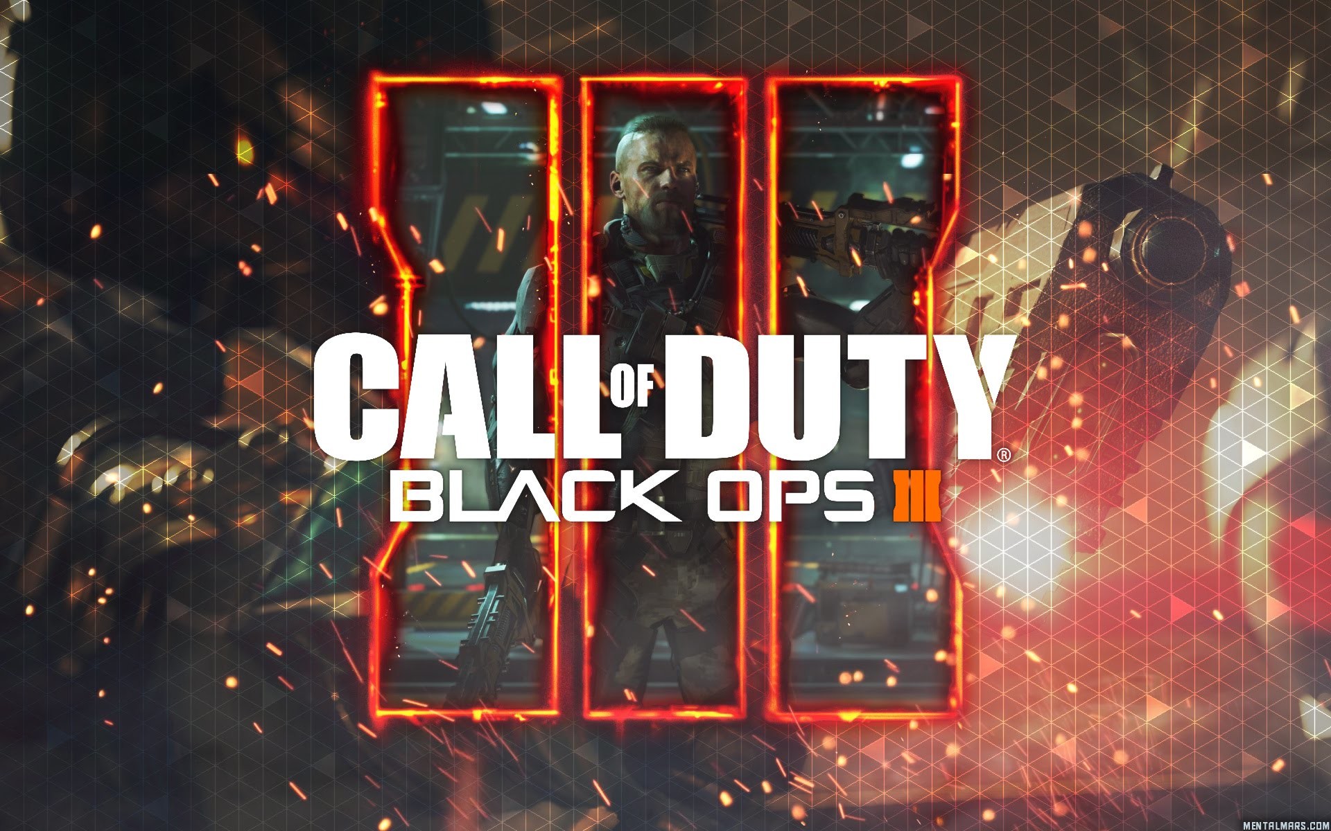 Call of Duty: Black Ops III, Logo, Logo III, Fuoco, 1920x1200, sfondo per PC