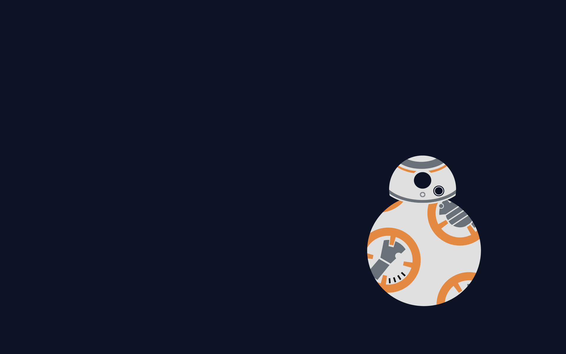 BB-8, Star Wars, Minimalismo, Sfondo blu scuro, 16:10 Full HD, wallpaper widescreen