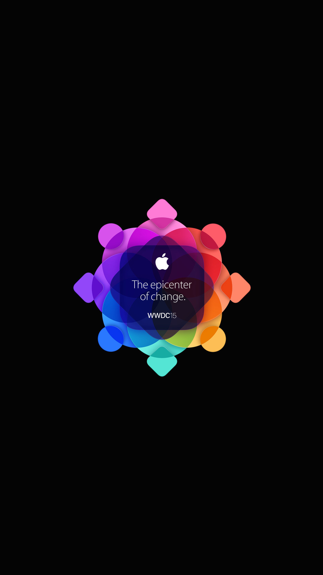 Logo Apple, WWDC 2015, Apple, Sfondo nero, Multicolore, schermata di blocco iPhone 6