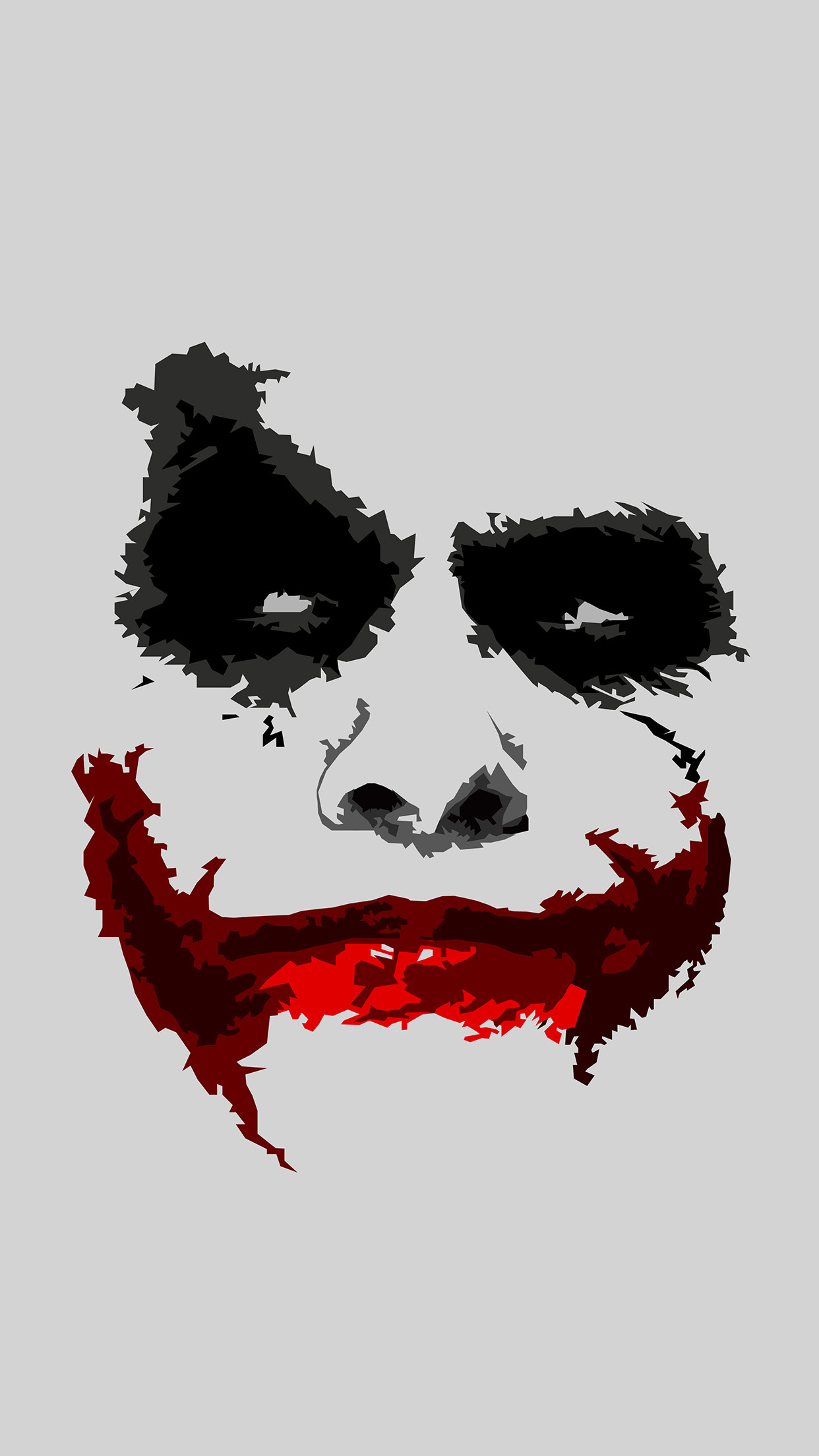 Joker, Il cavaliere oscuro, Heath Ledger, Minimalismo, Sfondo grigio, schermata di blocco iPhone