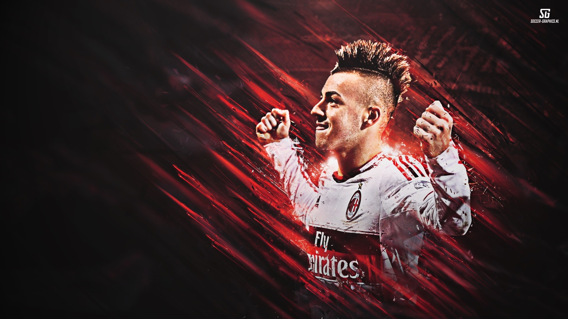 Stephan El Shaarawy, AC Milan, Esultanza, Rosso, 1920x1080, sfondo per PC