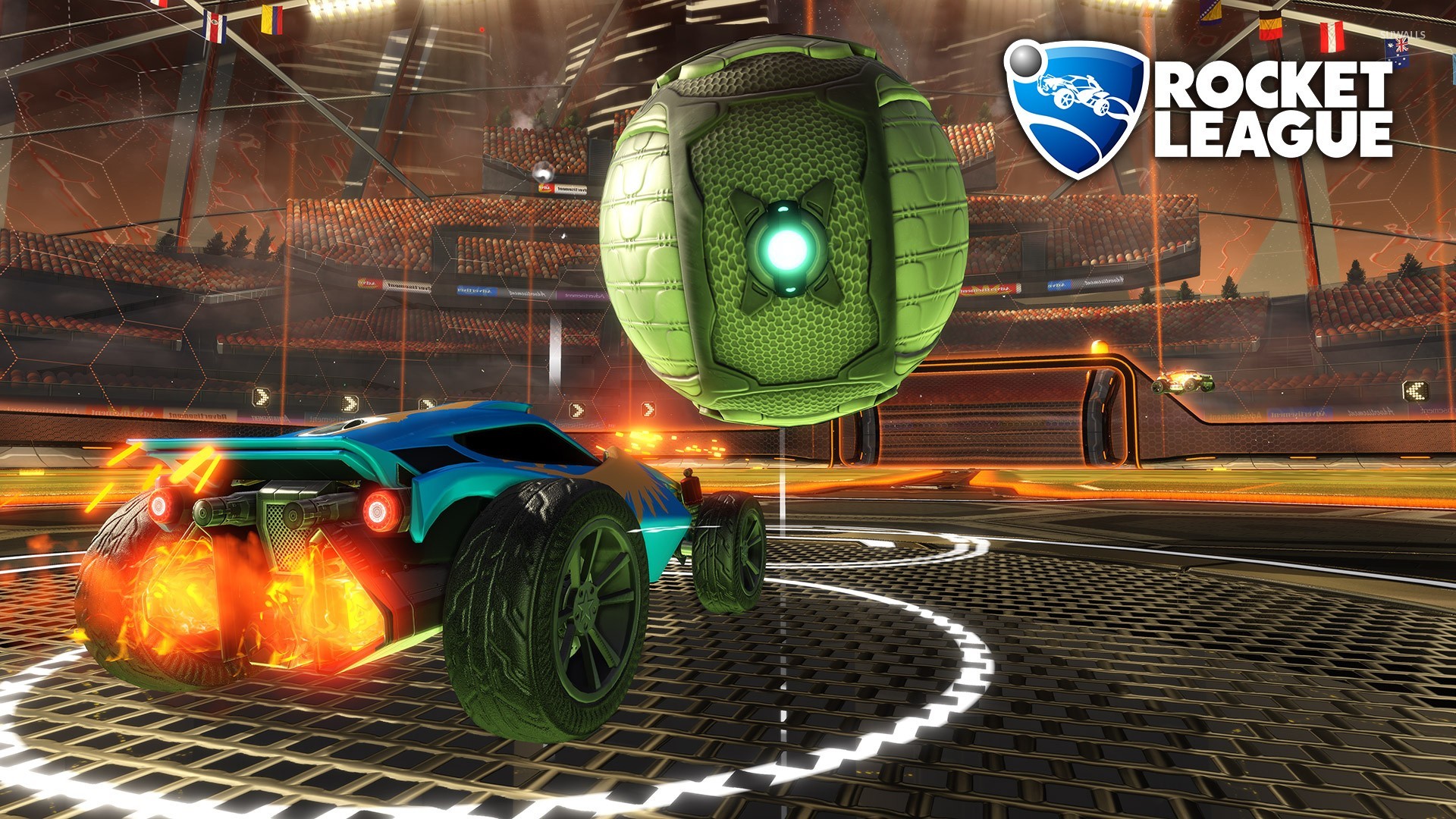 Rocket League, Logo, Pallone, Auto, Boost, Full HD, wallpaper desktop