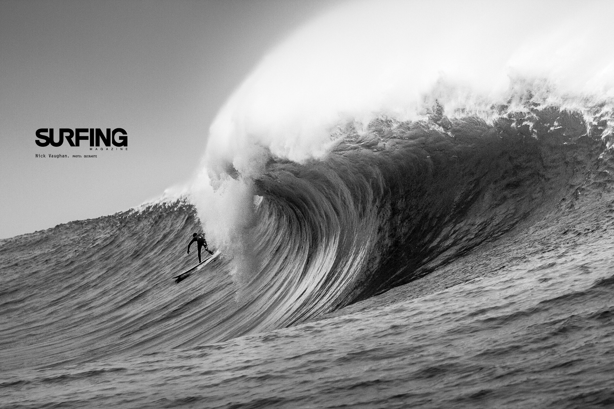 Surfing Magazine, Surfista, Onda gigante, Bianco e nero, Full HD, sfondo per PC e portatile