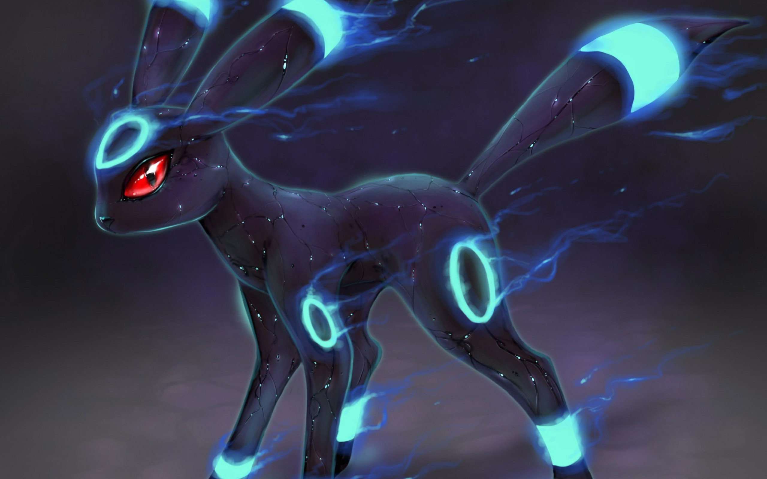 Umbreon, Umbreon cromatico, Pokémon, Anelli luminosi, 16:10 2K, sfondo widescreen