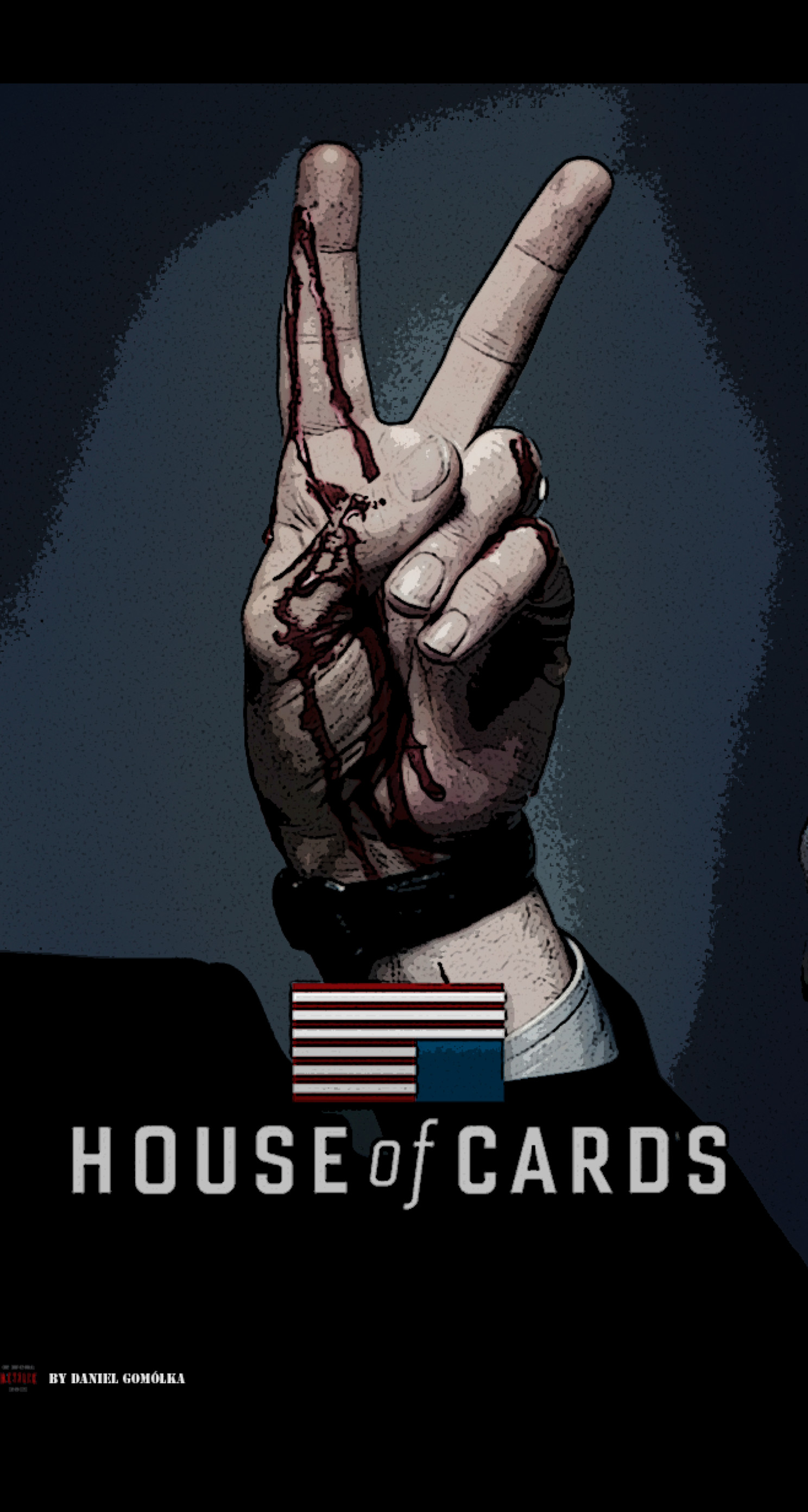 House of Cards, Segno di vittoria, Mani insanguinate, Poster, QHD+, sfondo verticale per cellulare