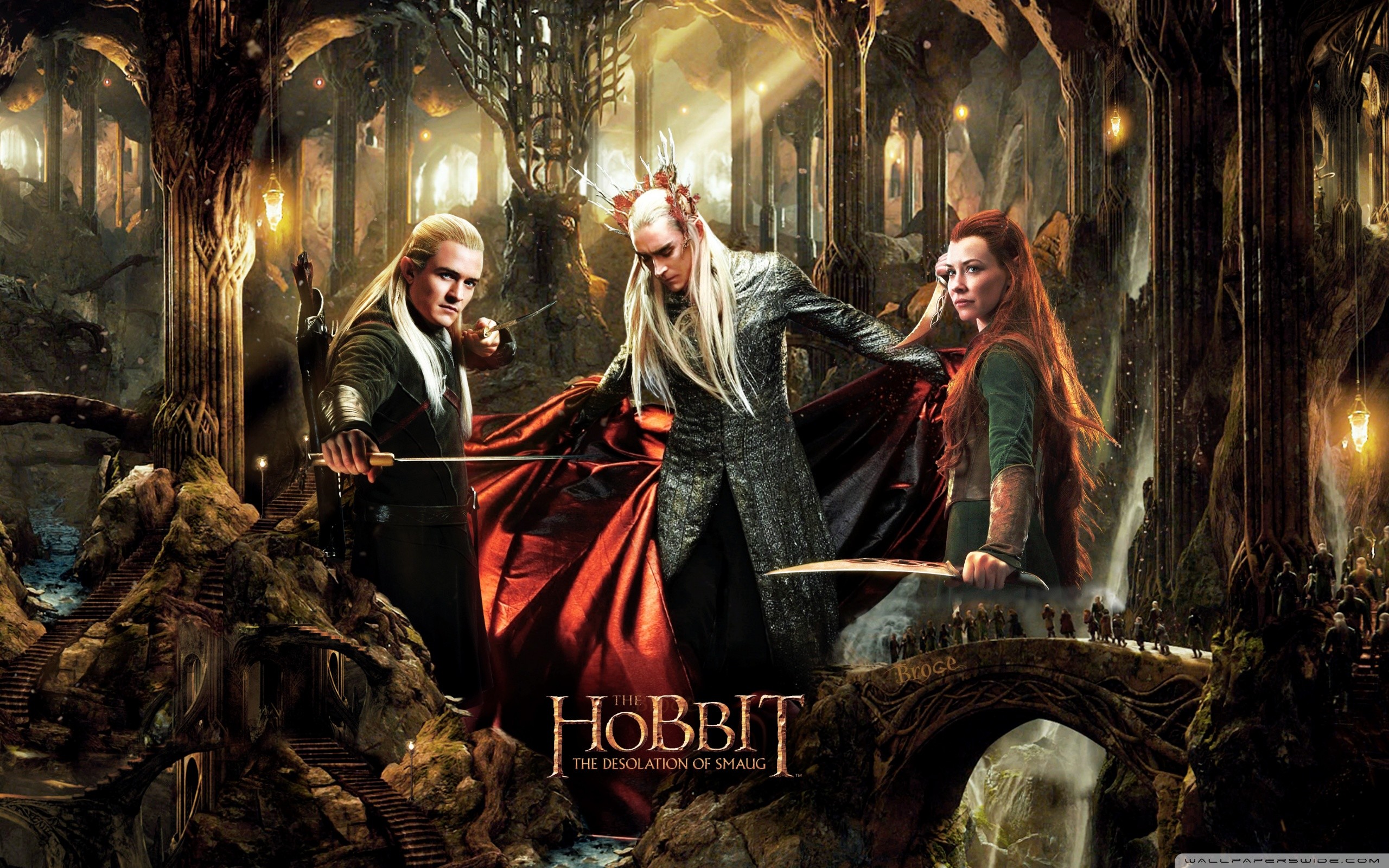 Thranduil, Legolas, Tauriel, Lo Hobbit: La desolazione di Smaug, Elfi, sfondo desktop 2K
