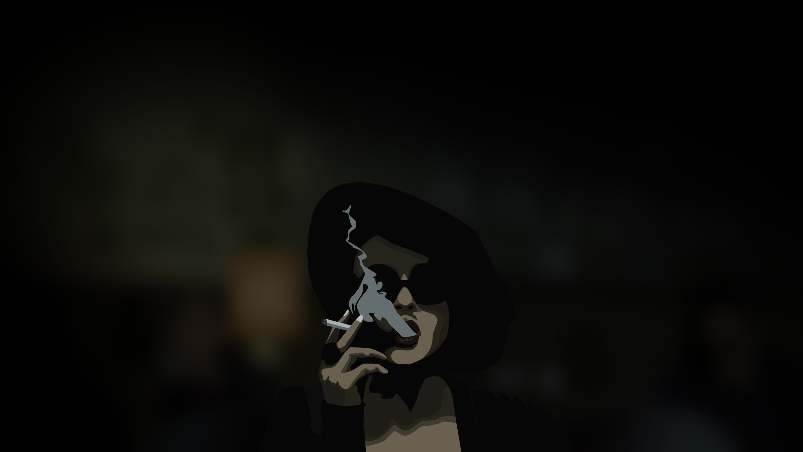 Marla Singer, Fight Club, Sigaretta, Illustrazione, Buio, 2K 1440p, sfondo desktop