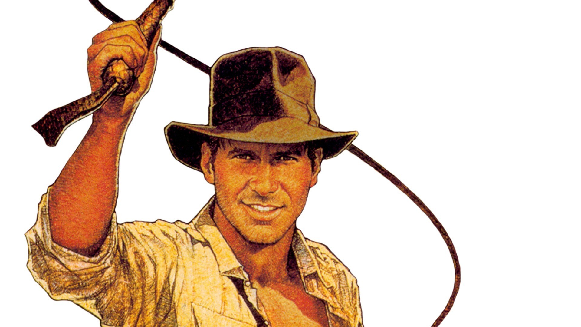 Indiana Jones, Harrison Ford, Frusta, Disegno, Sfondo bianco, 1920x1080, wallpaper desktop