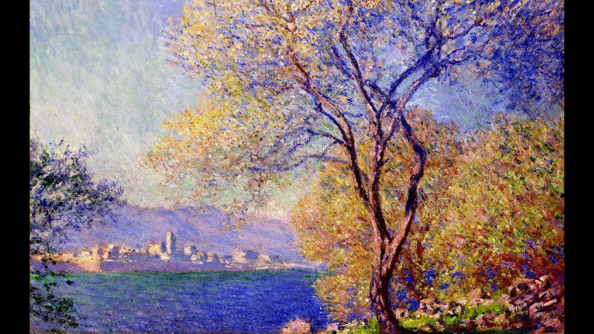 Claude Monet, Antibes, Impressionismo, Pittura a olio, Albero, 1920x1080, wallpaper desktop