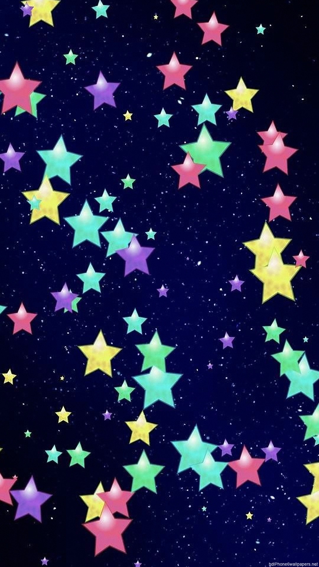 Stelle colorate, Sfondo blu scuro, Motivo, schermata Home iPhone 6