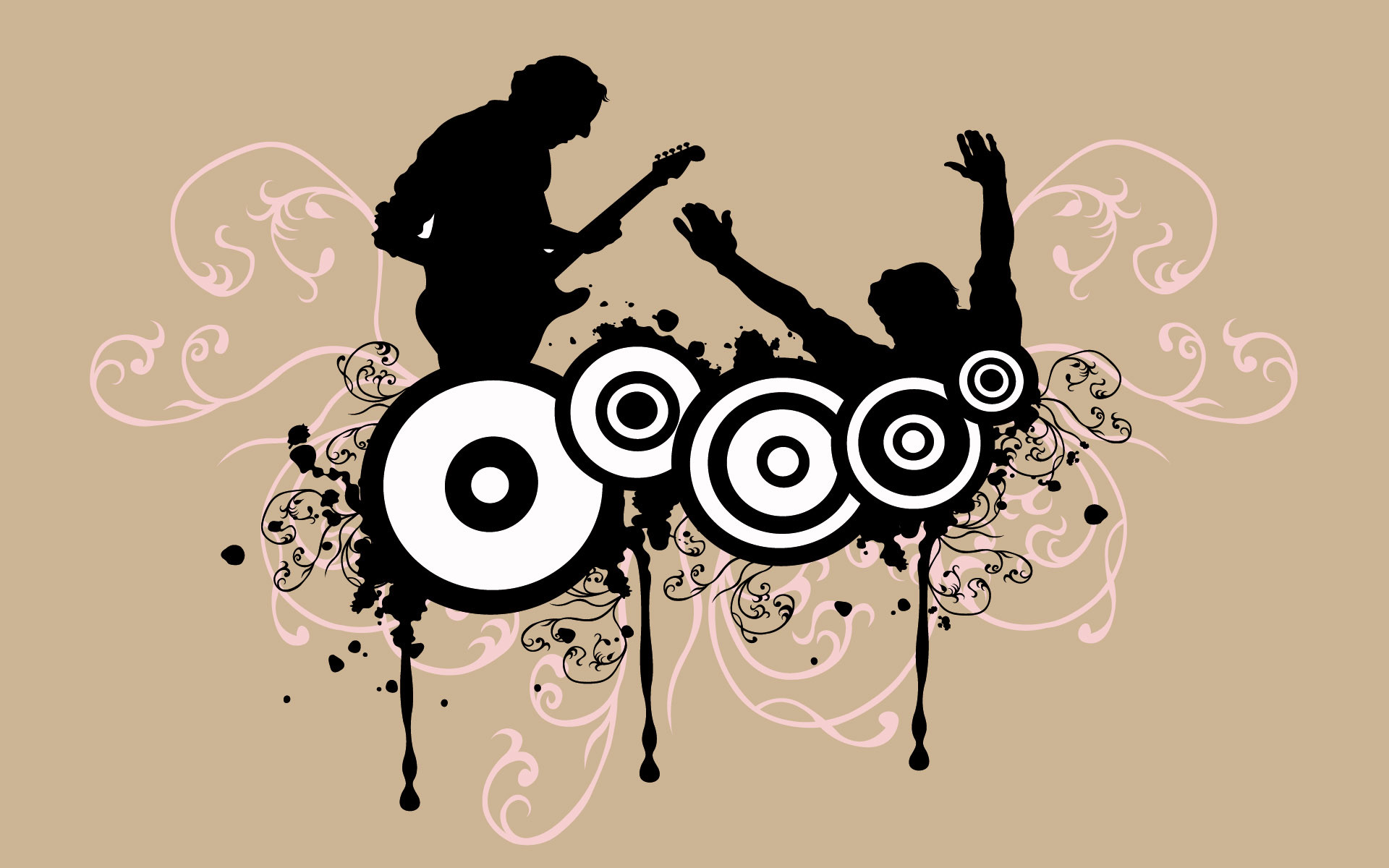 Silhouette, Chitarrista, Casse, Vettoriale, Full HD, sfondo per PC