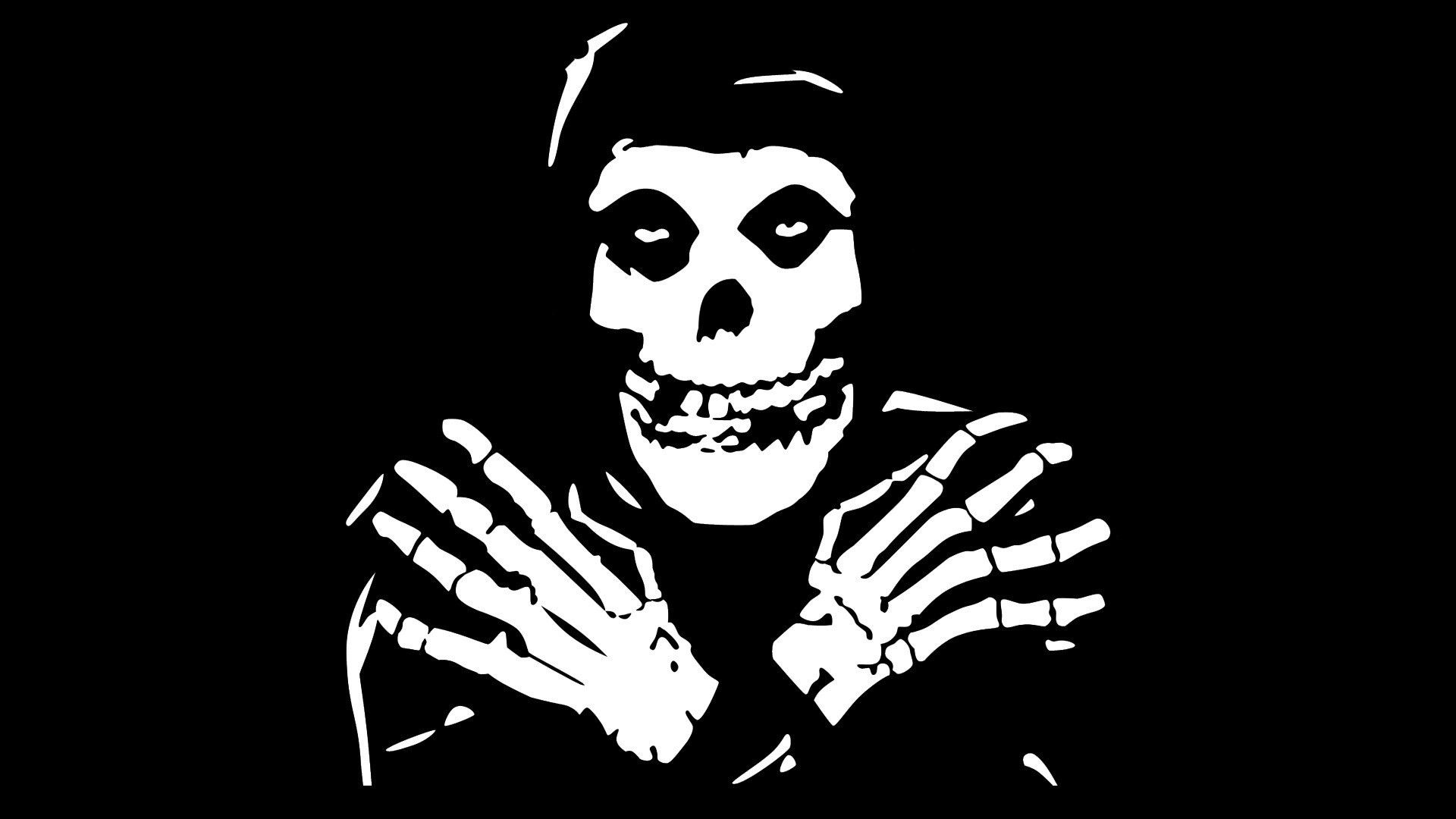 Misfits, Crimson Ghost, Teschio, Bianco e nero, Punk, Full HD, sfondo per portatile