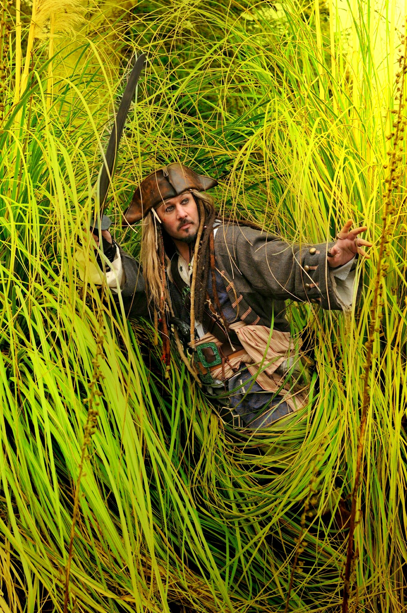 Jack Sparrow, Johnny Depp, Erba alta, Pirati dei Caraibi, Full HD, sfondo per smartphone