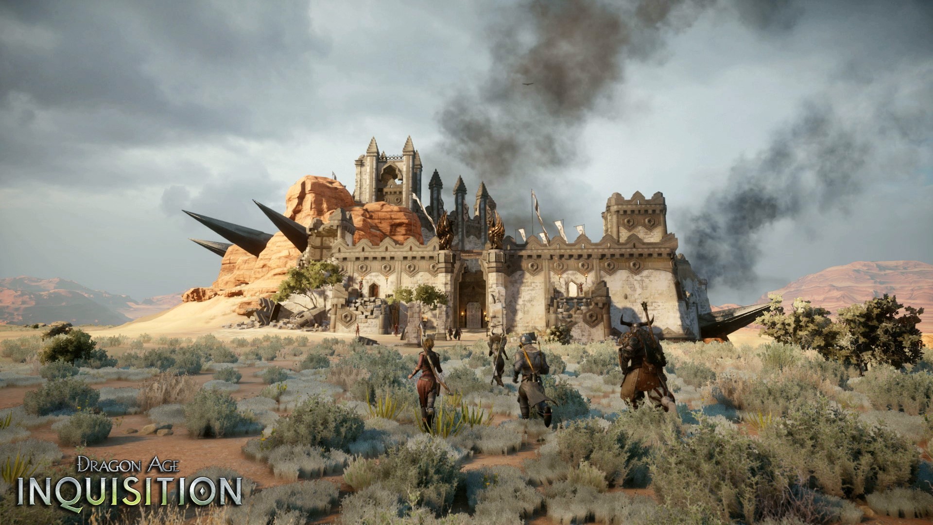 Dragon Age: Inquisition, Fortezza, Deserto, Fumo, Full HD 1080p, sfondo desktop