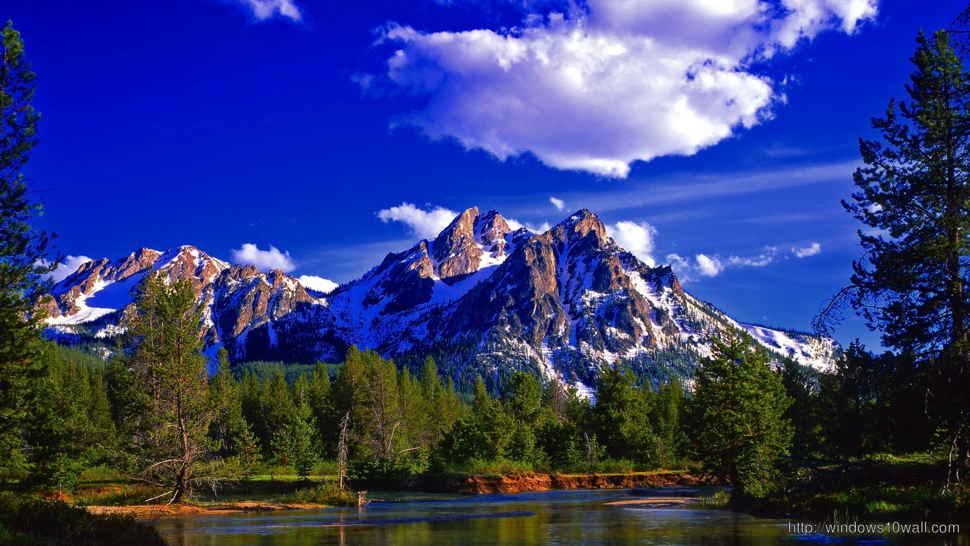 Mountain Nature Blue Sky Wallpaper – windows 10 Wallpapers, Full HD, sfondo per PC e portatile
