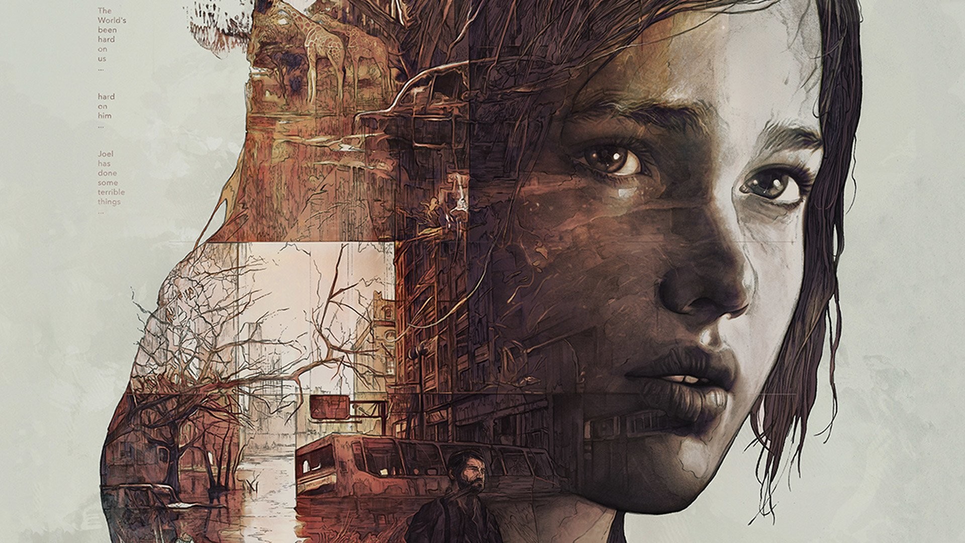 The Last of Us, Ellie, Doppia esposizione, Illustrazione, Full HD, wallpaper per computer