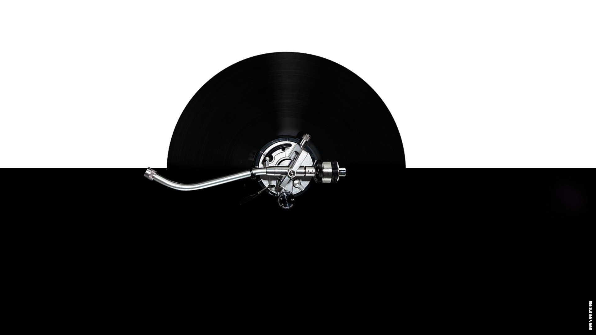 Disco in vinile, Giradischi, Bianco e nero, Full HD, sfondo per PC e portatile