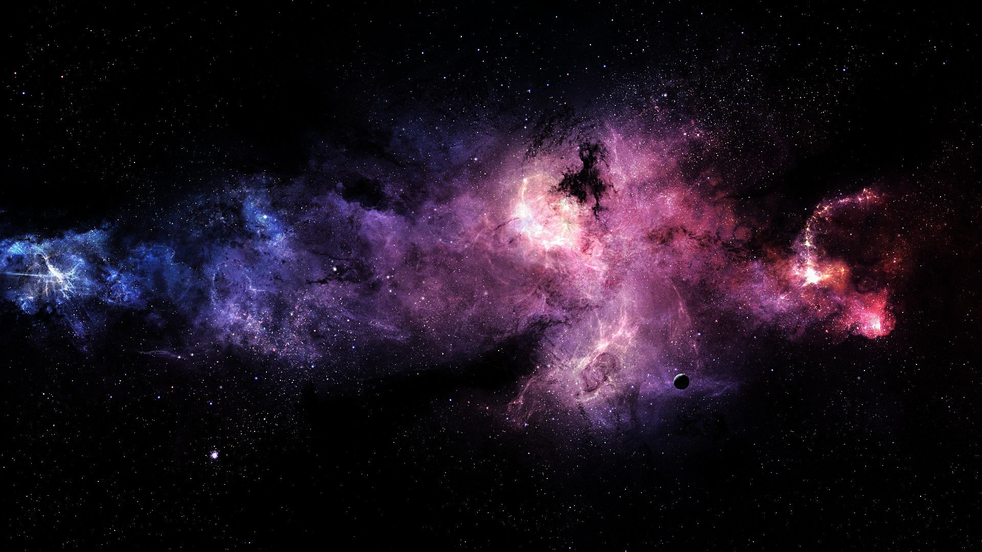 Nebulosa, Spazio, Viola, Stelle, Full HD, sfondo desktop