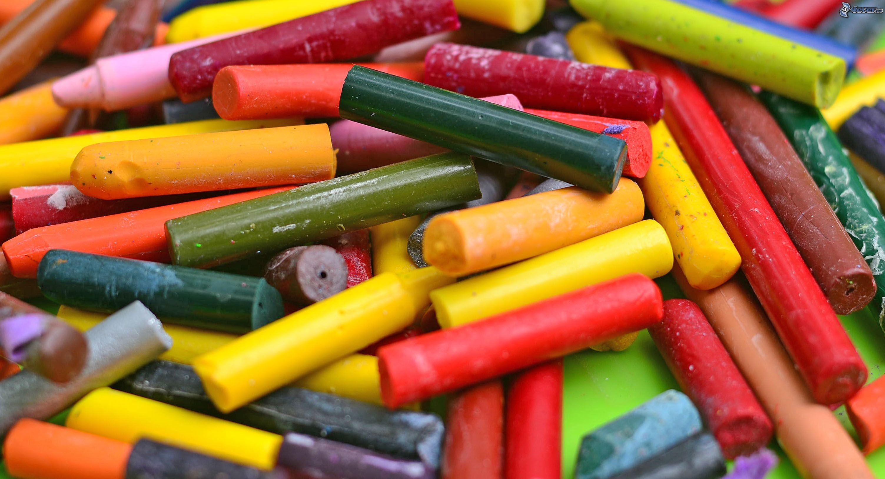 Pastelli a cera, Multicolore, Primo piano, 2K, sfondo per PC e portatile