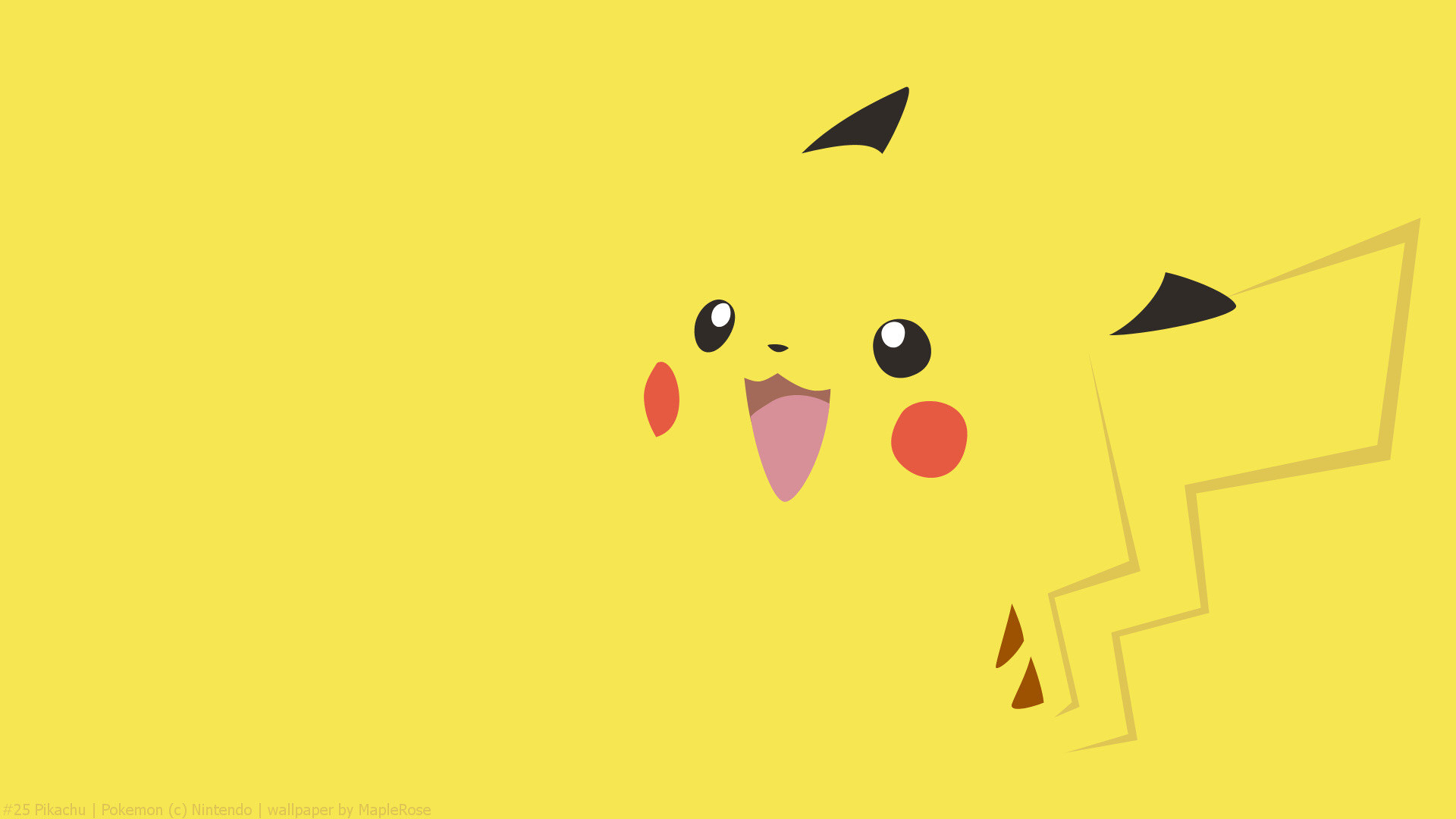 Pikachu, Pokémon, Minimalismo, Sfondo giallo, Full HD, wallpaper per portatile