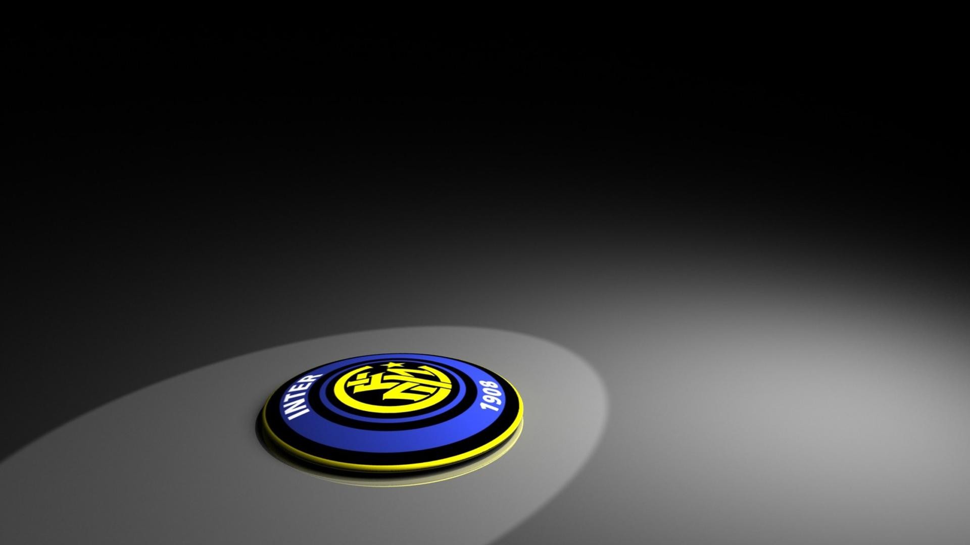 Inter, Stemma 3D, Riflettore, Sfondo scuro, Full HD, wallpaper per PC