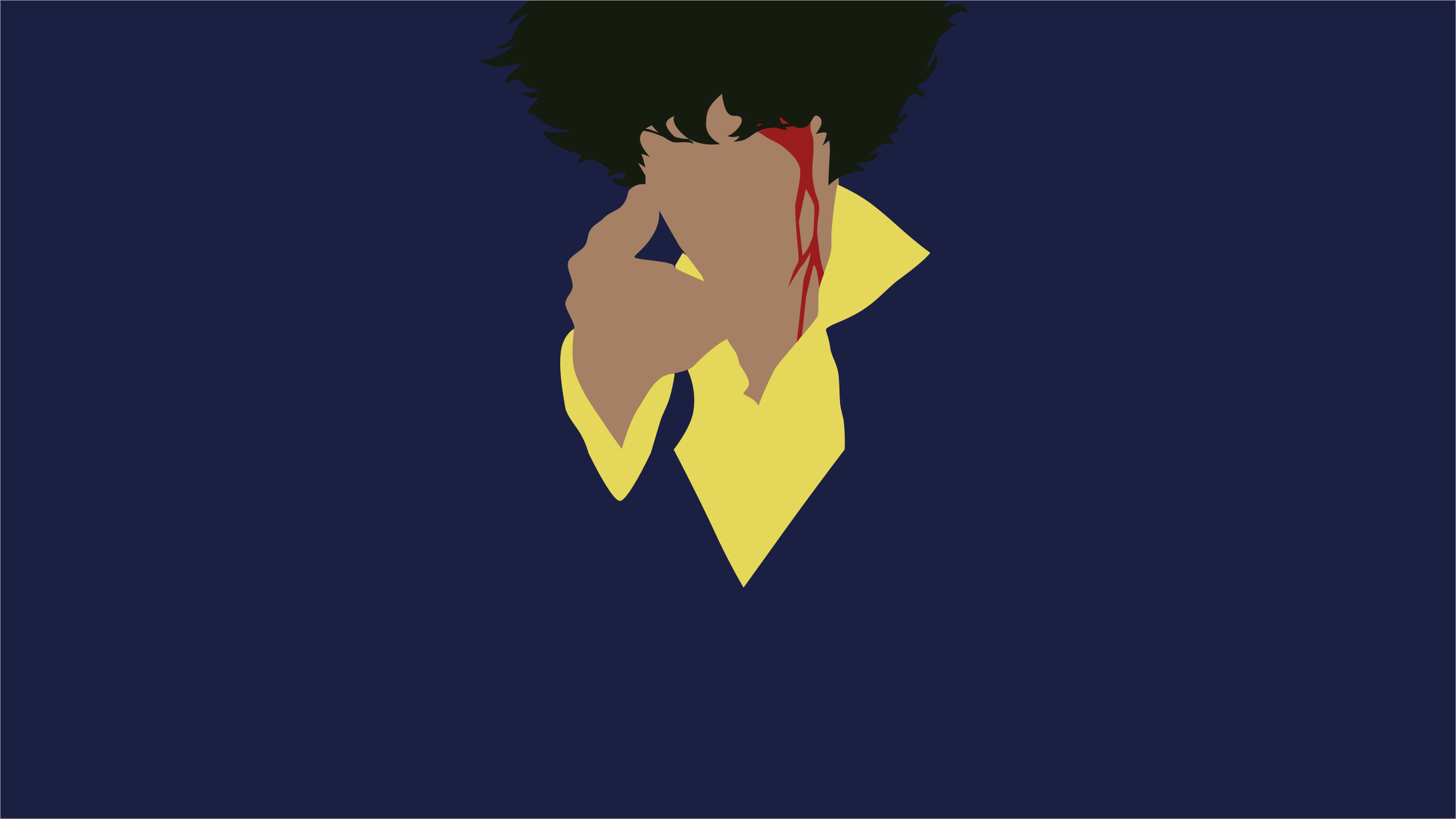 Spike Spiegel, Cowboy Bebop, Minimalismo, Blu scuro, 2560x1440, sfondo per PC