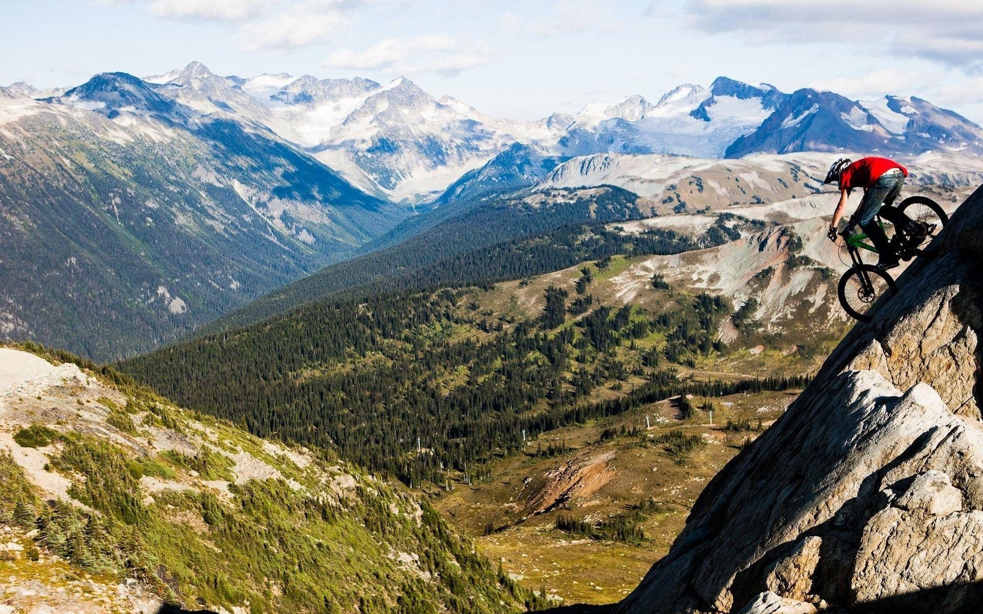 Mountain bike, Montagne, Panorama, Rocce, Full HD, sfondo per PC