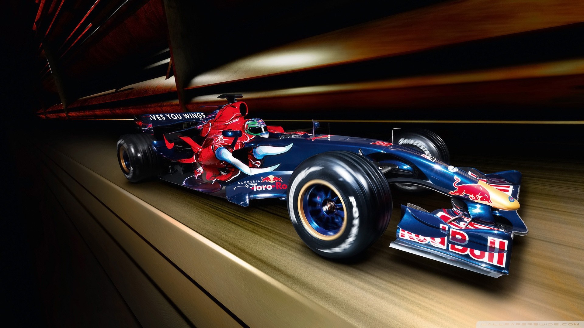 Toro Rosso, Formula 1, Velocità, Mosso, Notte, 1920x1080, wallpaper desktop