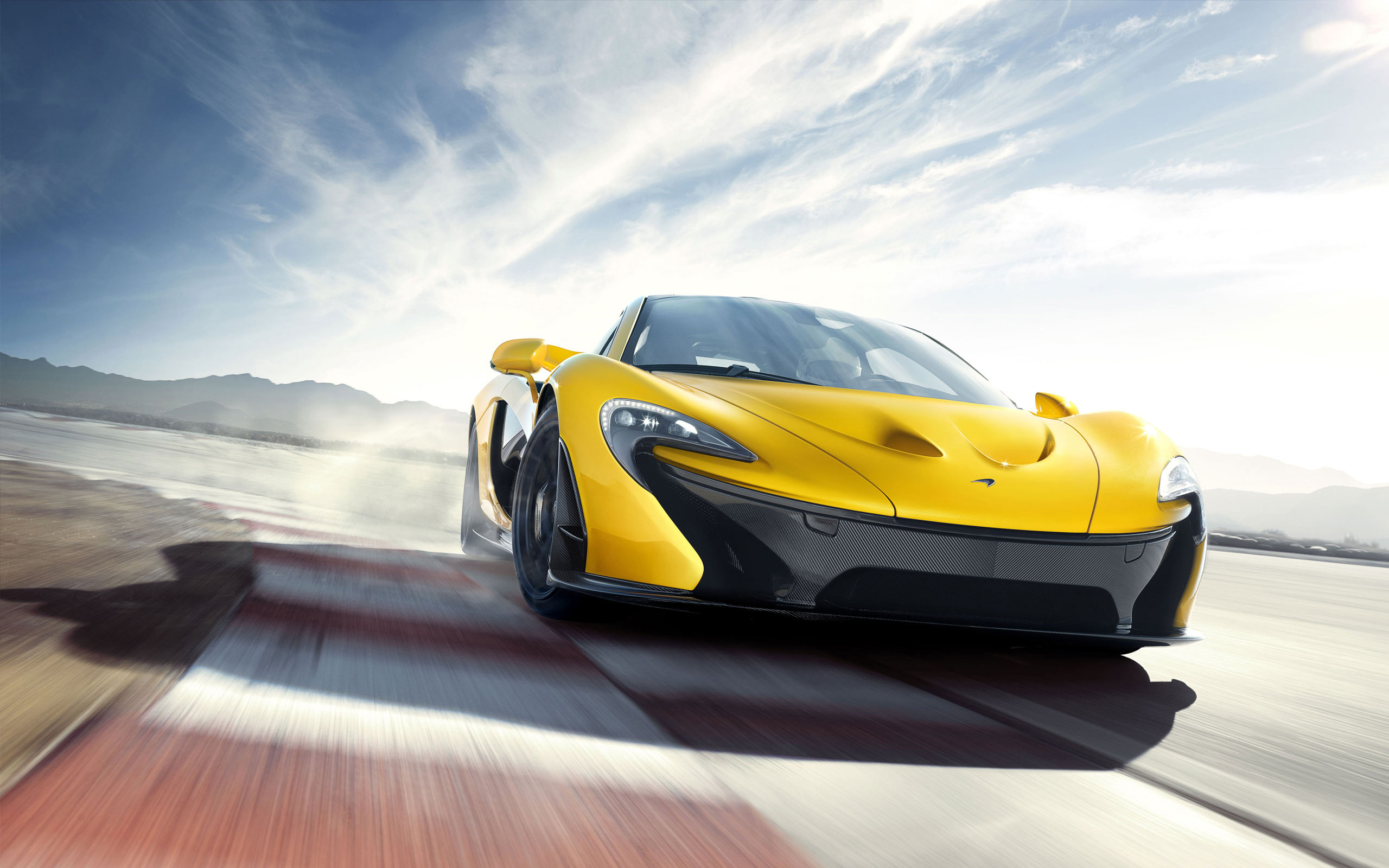 McLaren P1, Giallo, Pista, Mosso, 2K, wallpaper per portatile