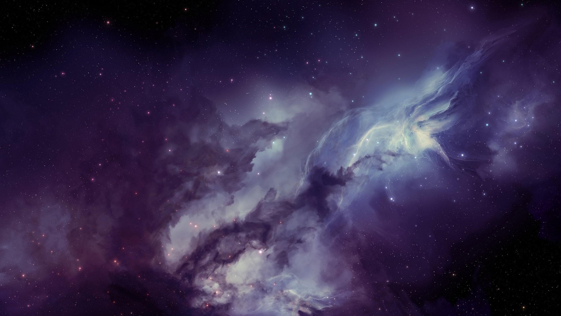 Nebulosa, Spazio, Stelle, Viola, Full HD, sfondo Windows 11